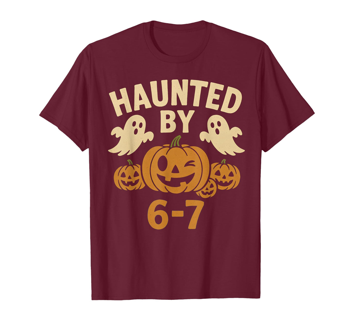 Haunted by 6-7 Retro Halloween 67 Ghost Pumpkin Funny Kids T-Shirt