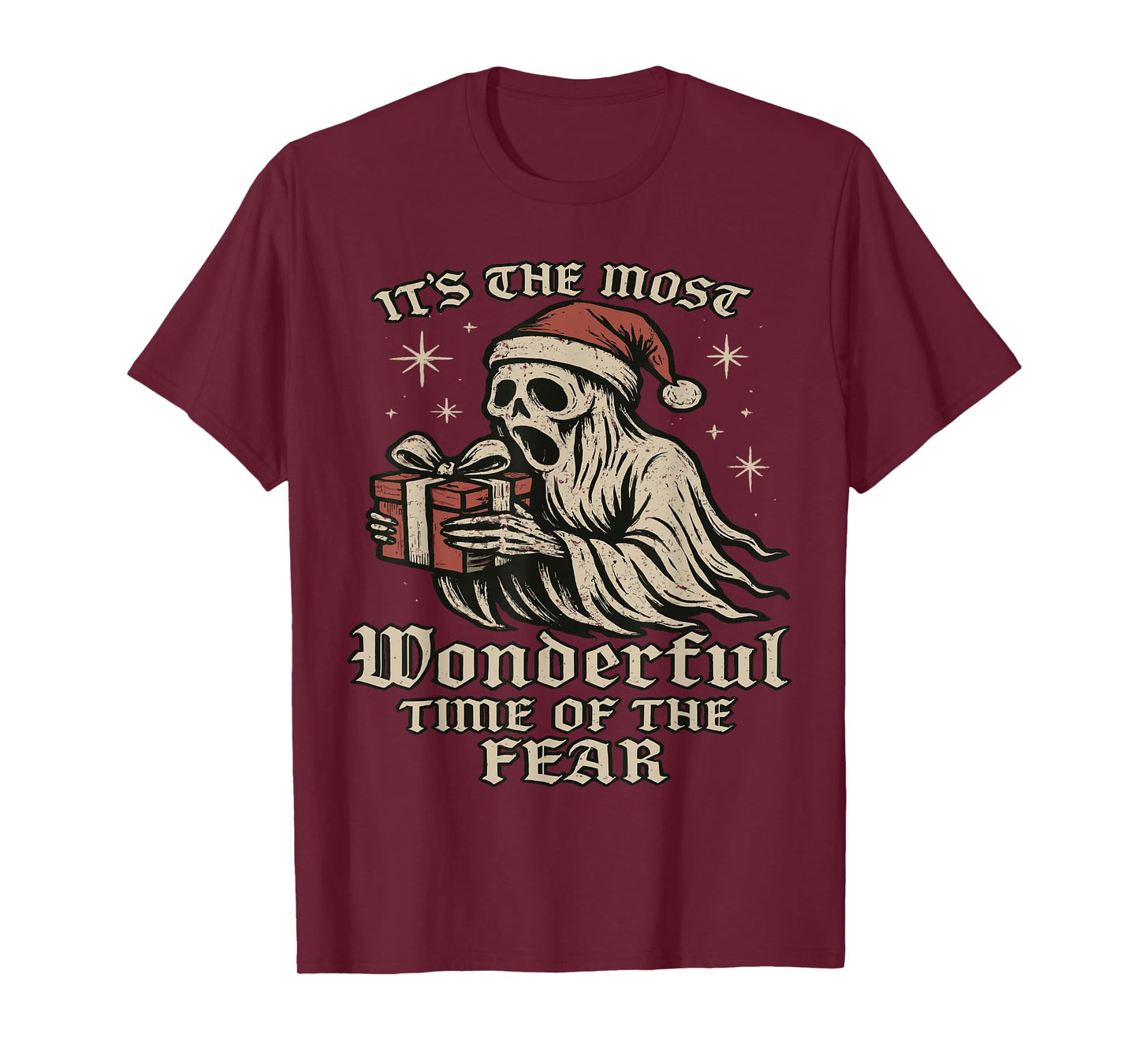 Goth Christmas Fear Gothic Academia Halloween Skeleton Gost T-Shirt