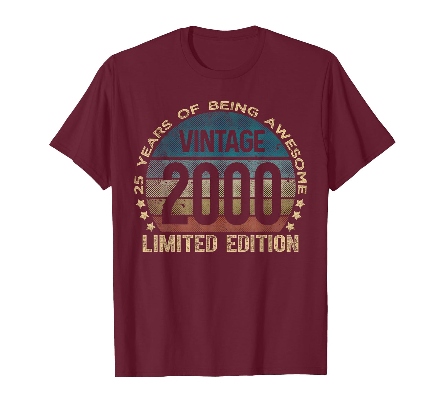 25 Year Old Gifts Vintage 2000 Limited Edition 25th Birthday T-Shirt