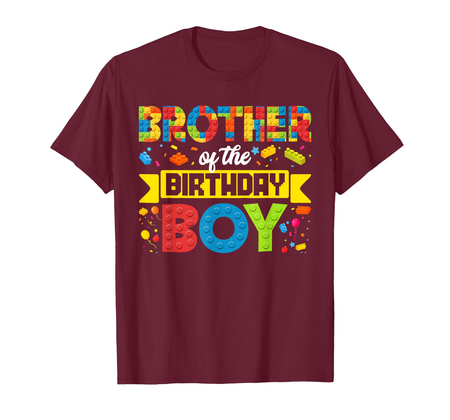 Brother Of The Birthday Boy Master Builder Building Blocks T-Shirt