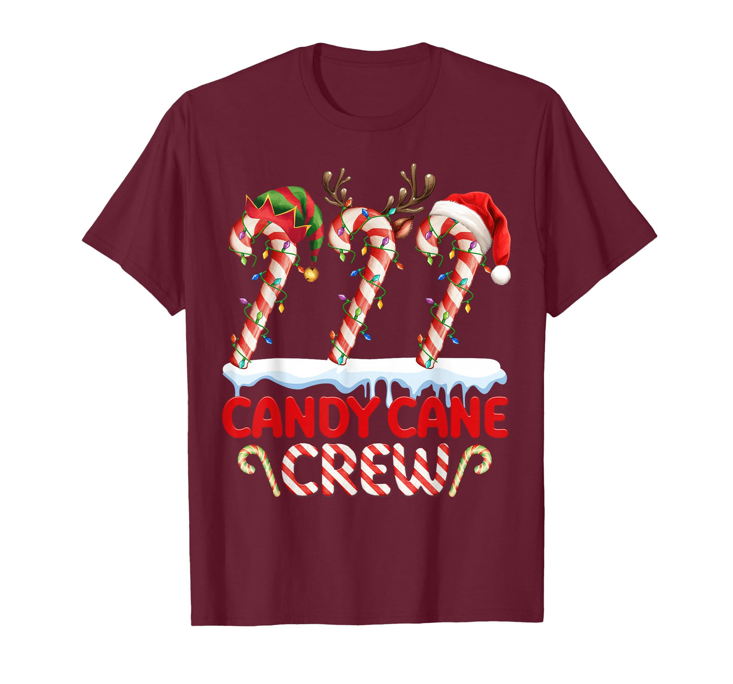 Funny Candy Cane Crew Christmas Family Xmas Santa Xmas Light T-Shirt