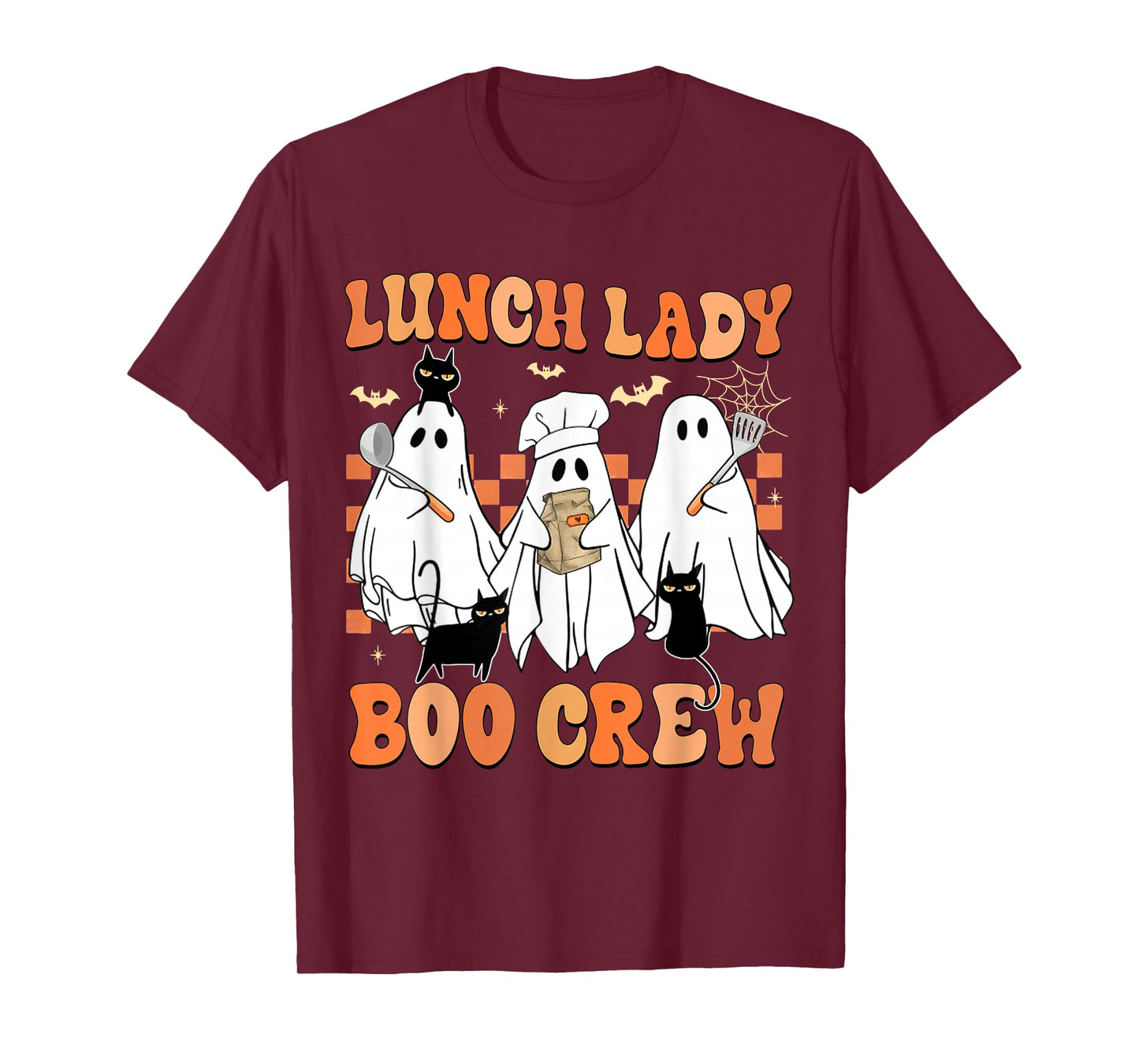 Lunch Lady Boo Crew Ghost Chef Funny Cafeteria Worker Staff T-Shirt