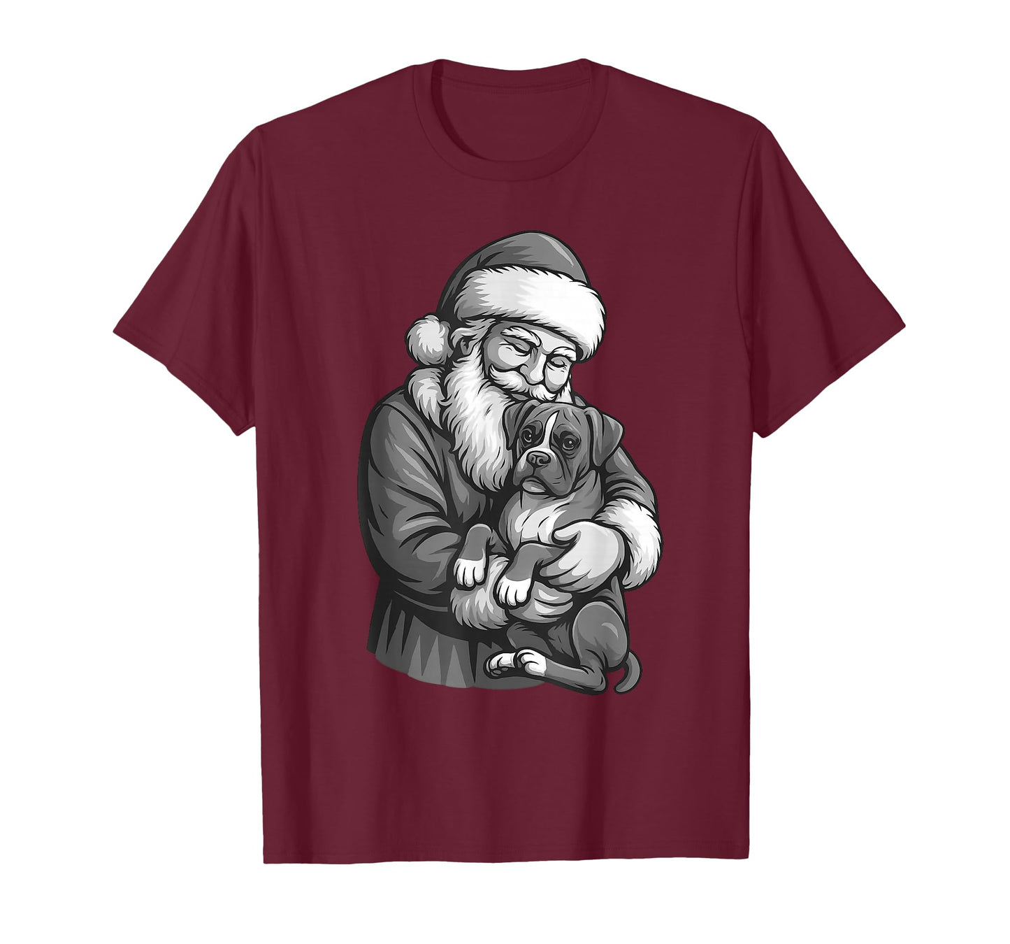 Boxer Dog Santa Claus Christmas Dog Lover T-Shirt