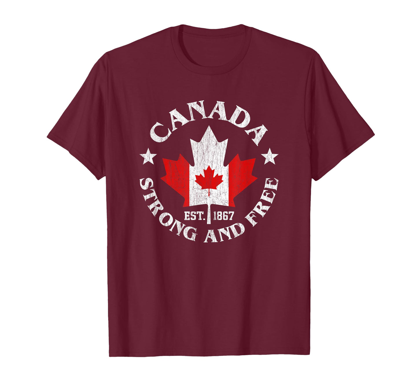 Canada Est 1867 Proud Canadian Vintage Maple Leaf Merch T-Shirt