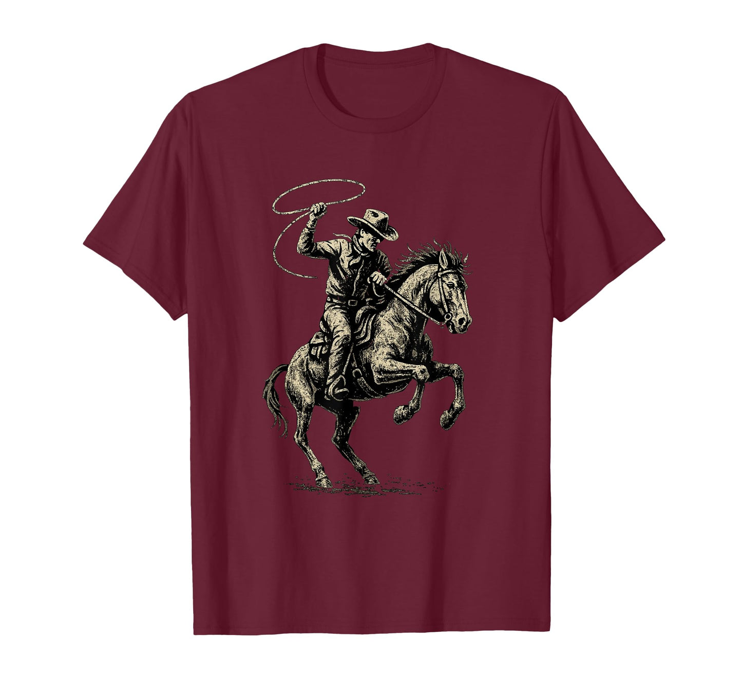 Wild West Rodeo cowboy Dark Western Horse Art T-Shirt