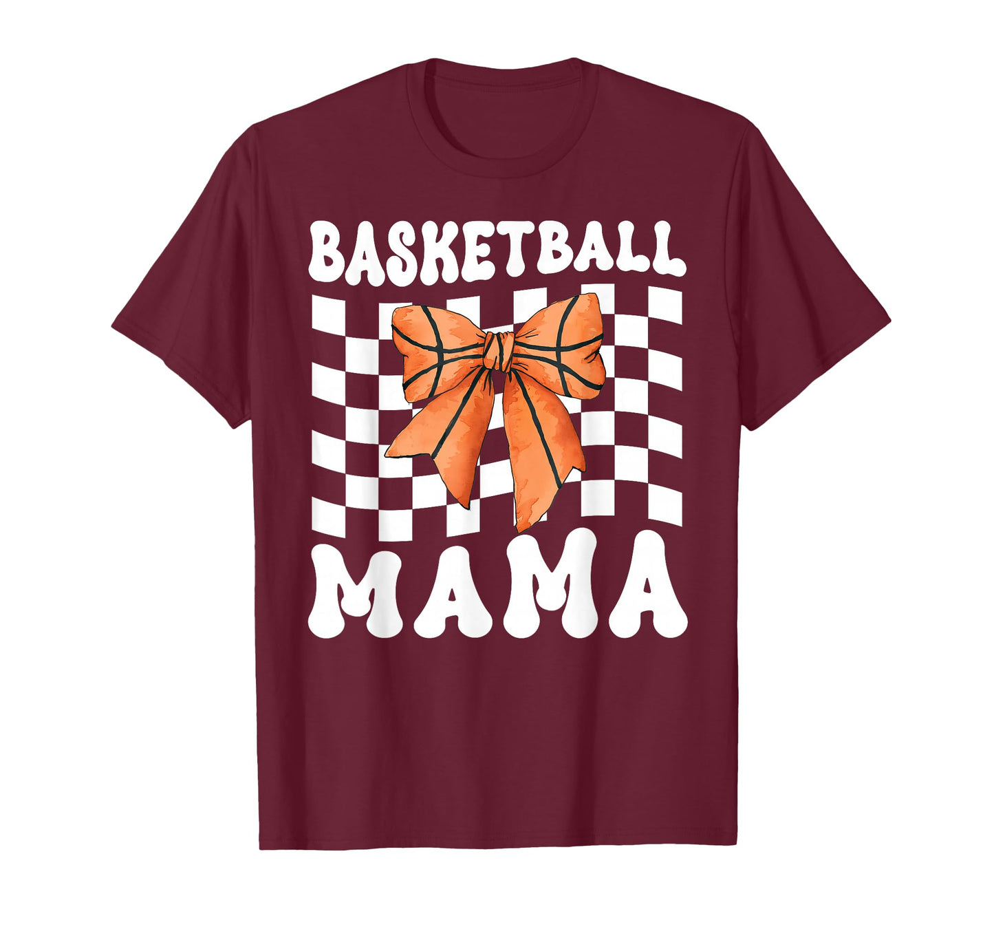 Basketball Mama Coquette Bow Game Day Funny Sports Lover Mom T-Shirt