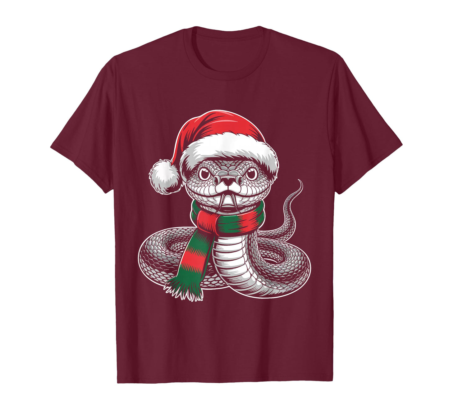 Rattlesnake Xmas Santa Hat Scarf Christmas Costume T-Shirt