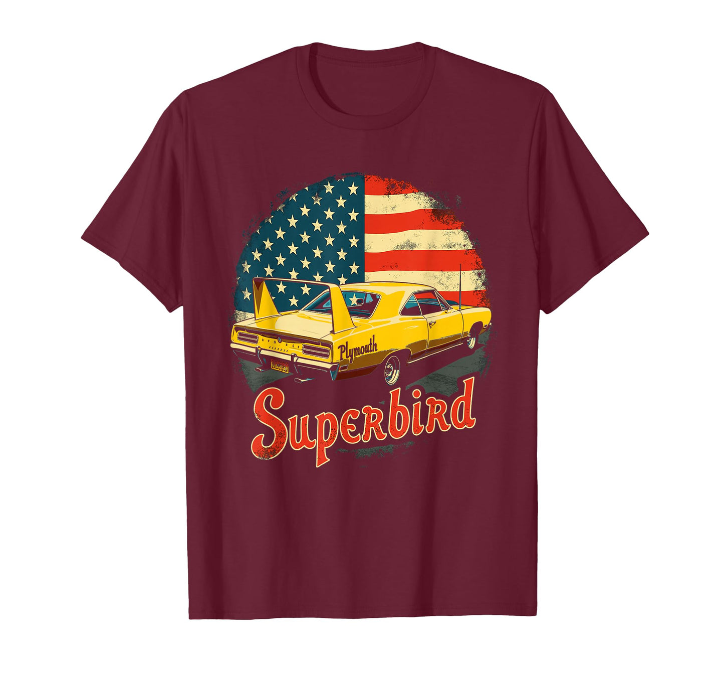 1970 Plymouth Superbird Vintage Classic car American Flag T-Shirt