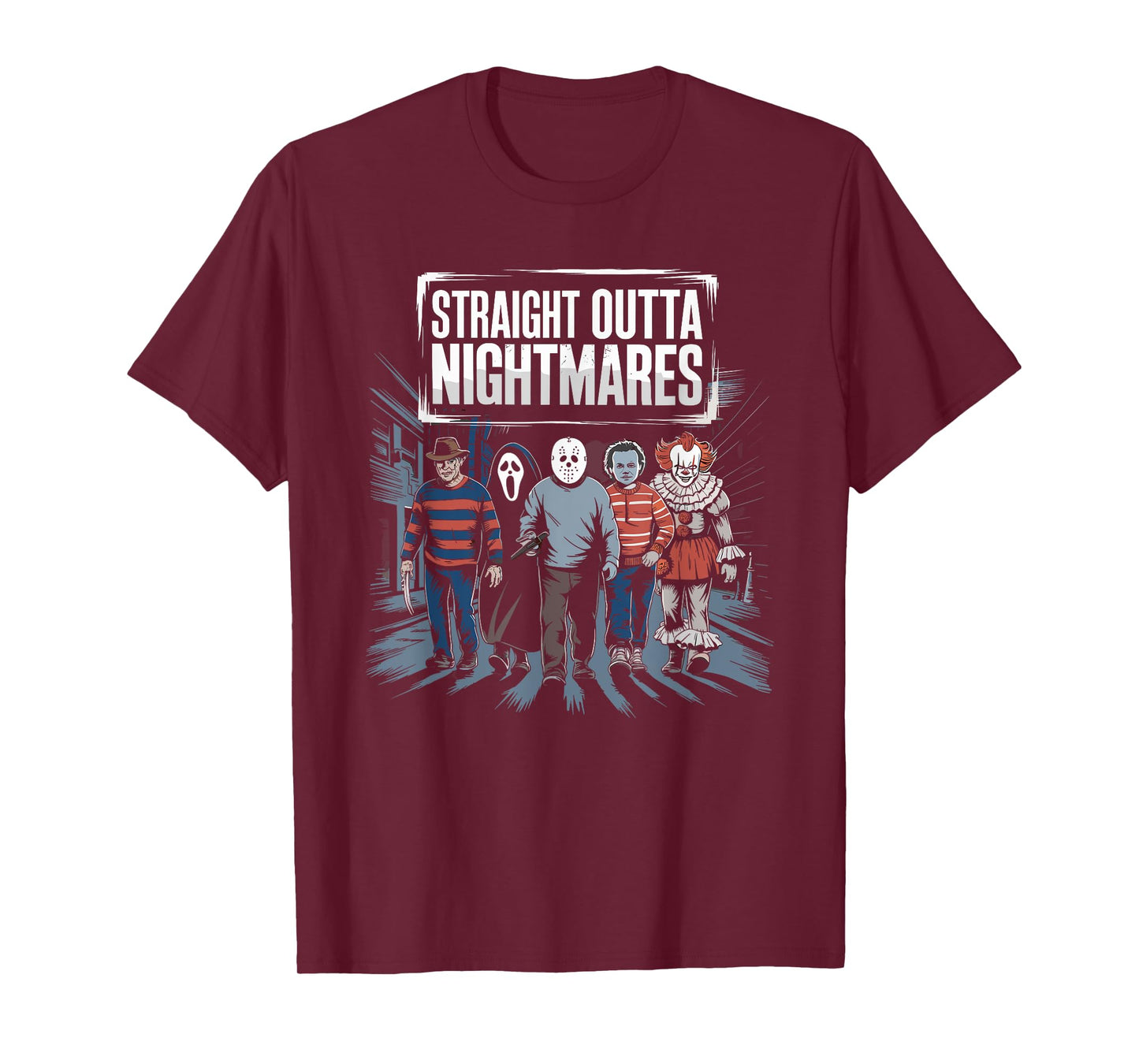 Vintage Horror Halloween Scary Straight Outta Nightmares T-Shirt