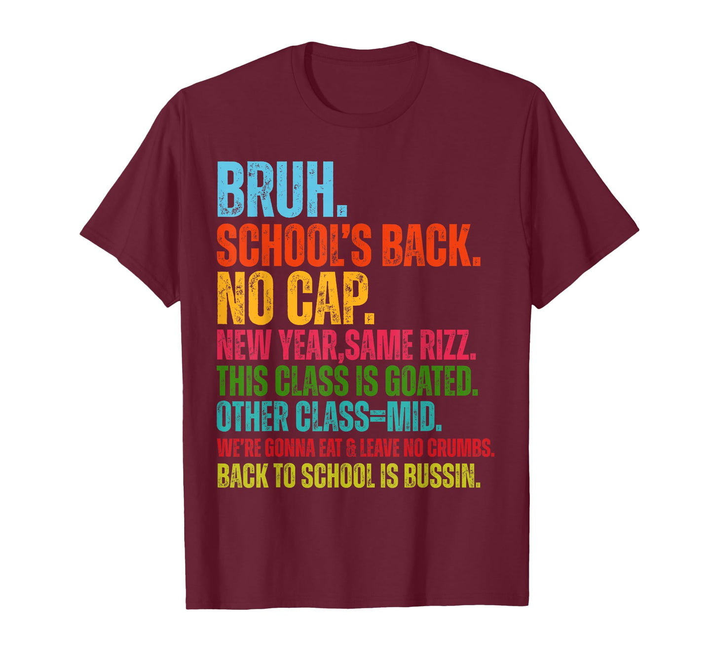 Vintage Bruh We Back No Cap Bruh We're Back Student Teacher T-Shirt