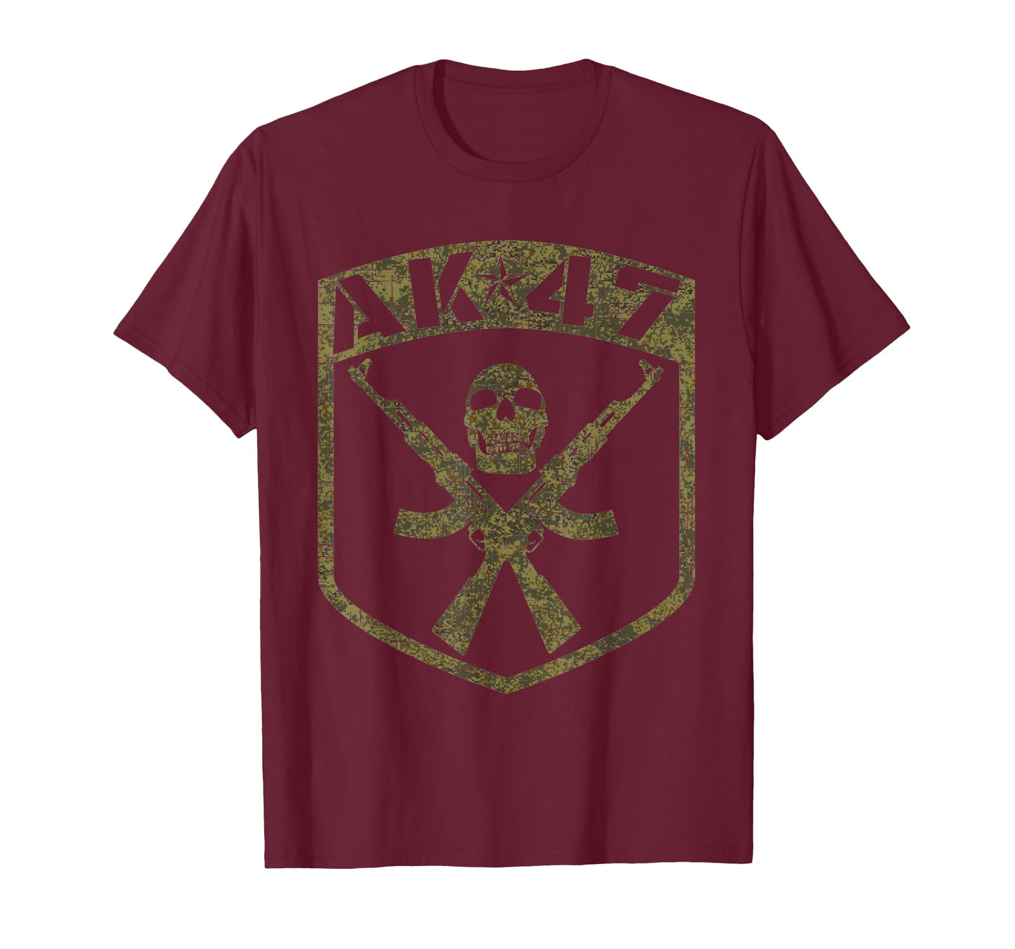 Kalashnikov AK-47 Assault Rifle Camouflage Skull T-Shirt