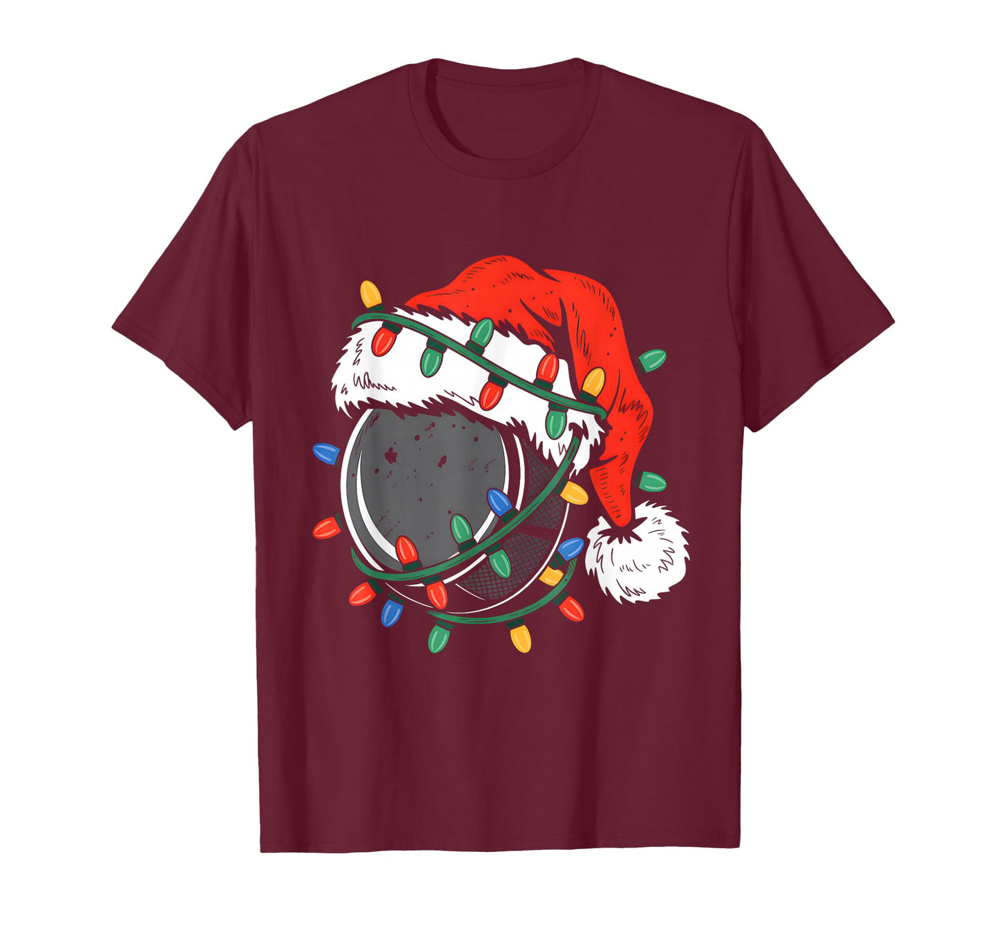 Hockey Santa Hat Xmas Funny Christmas Boys Men Hockey Lover T-Shirt
