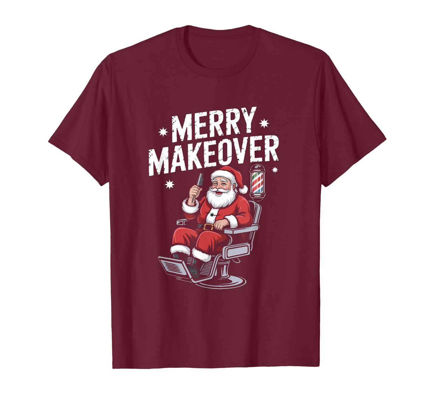 Witch Hairdresser Merry Makeover Santa Barber Holiday T-Shirt