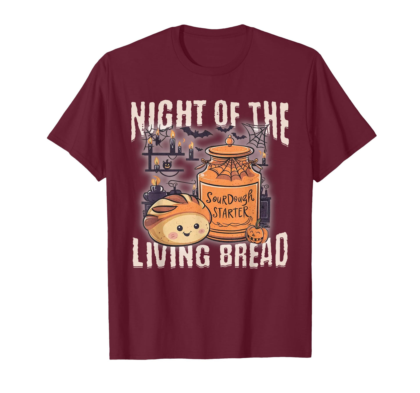 Night Of The Vintage Living Halloween Bread Spooky Season T-Shirt
