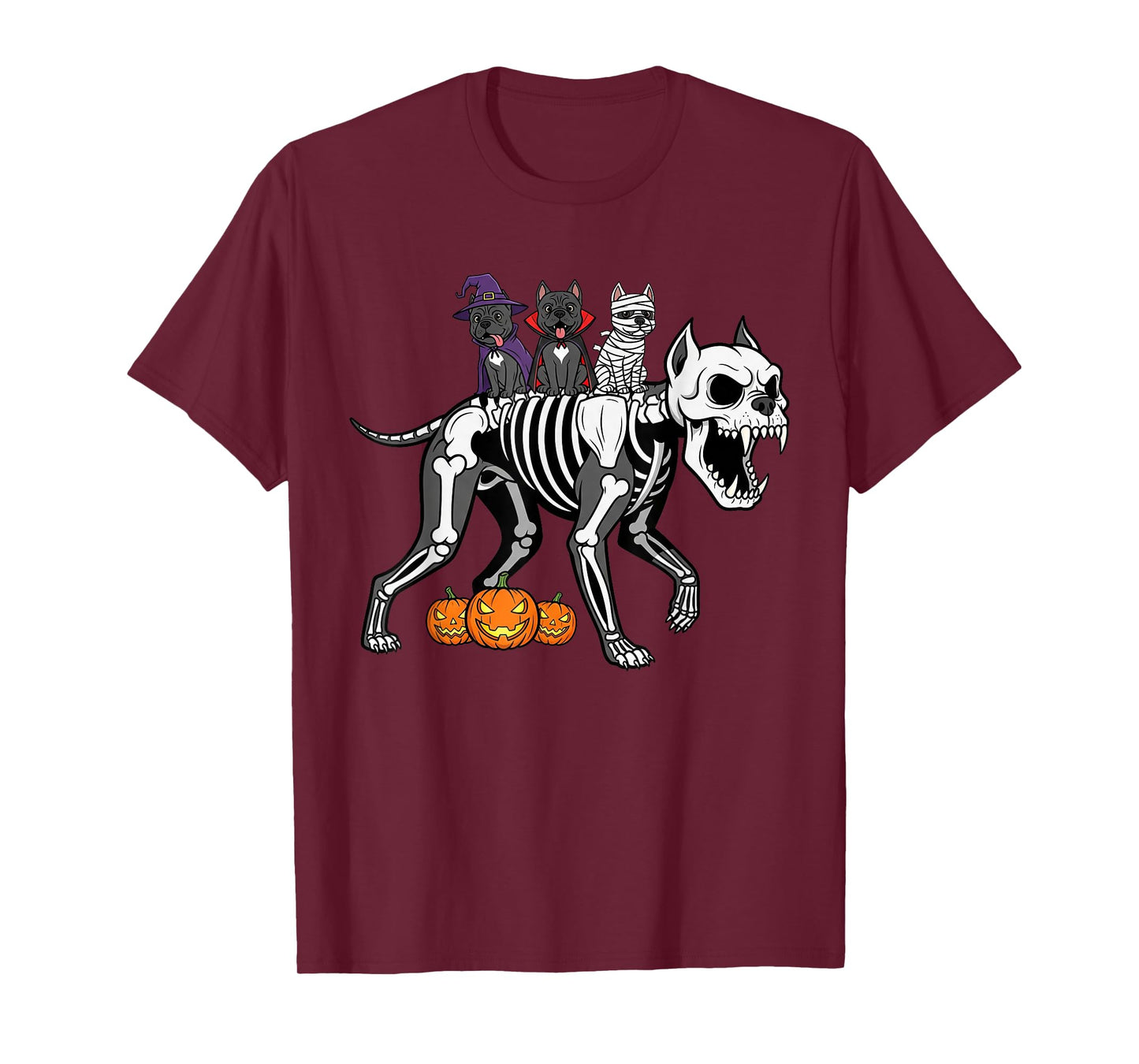 Cane Corso Skeleton Mummy Witch Halloween Kids Mens Womens T-Shirt