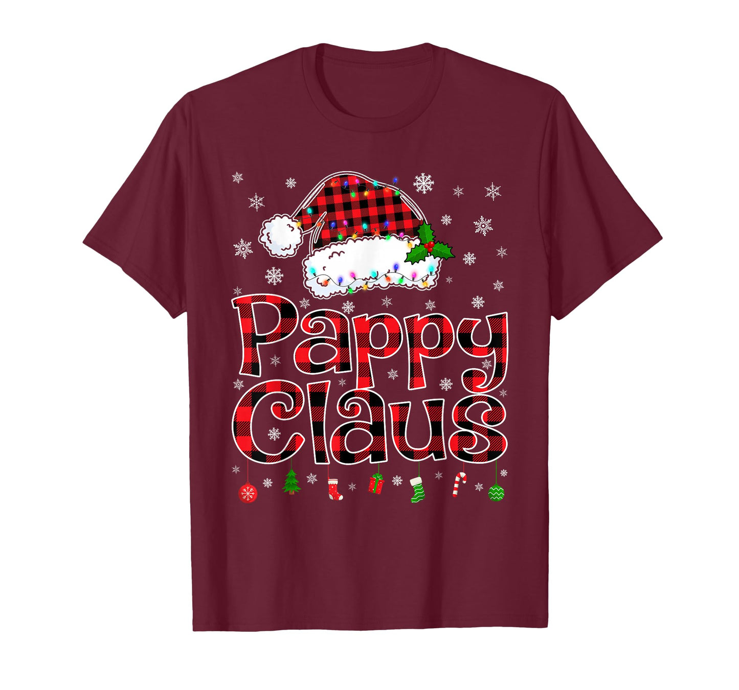 Pappy Claus Christmas Lights Xmas Pajama Matching Family T-Shirt