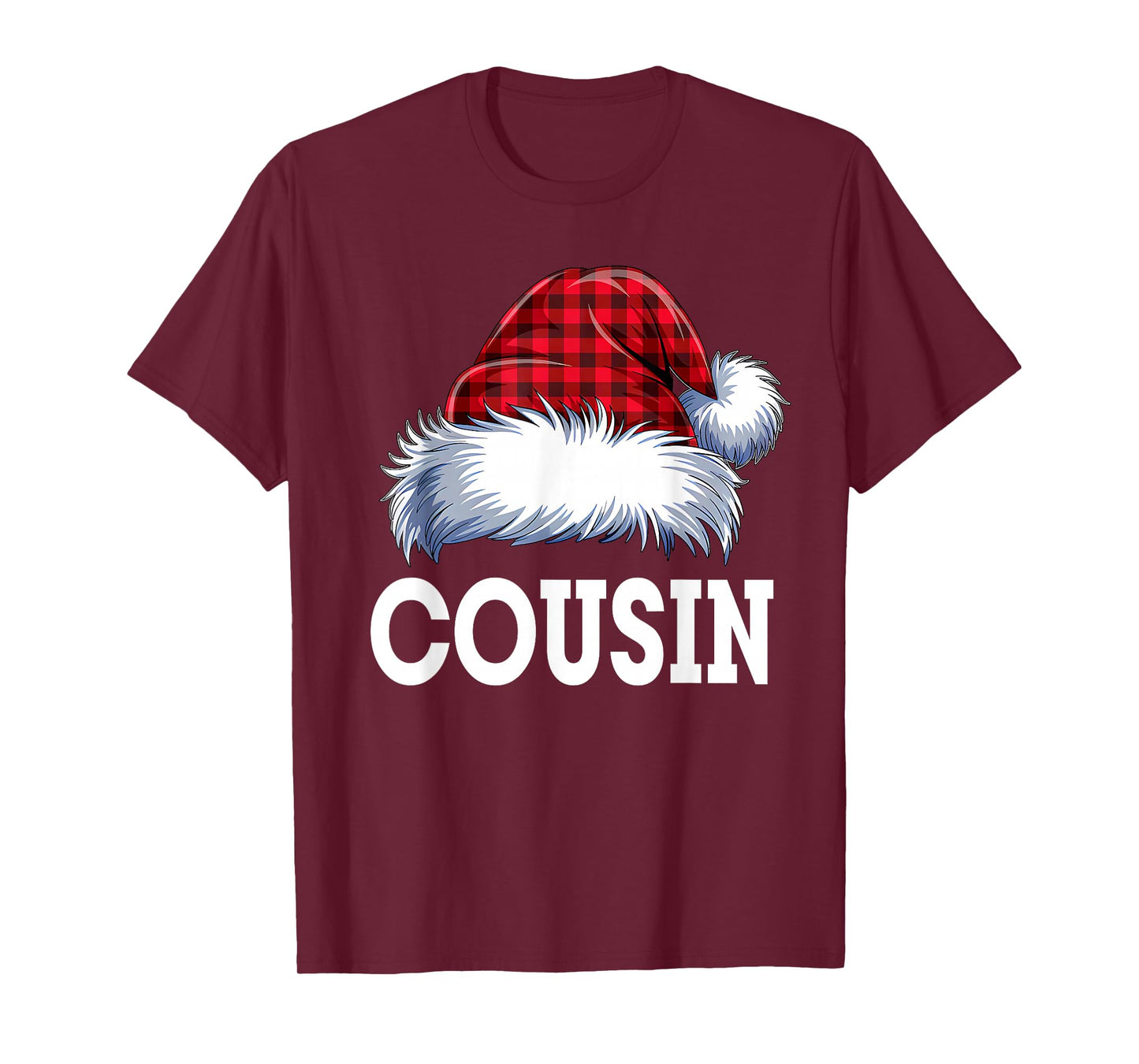 Cousin Santa Red Plaid Christmas Family Matching Pajama Xmas T-Shirt