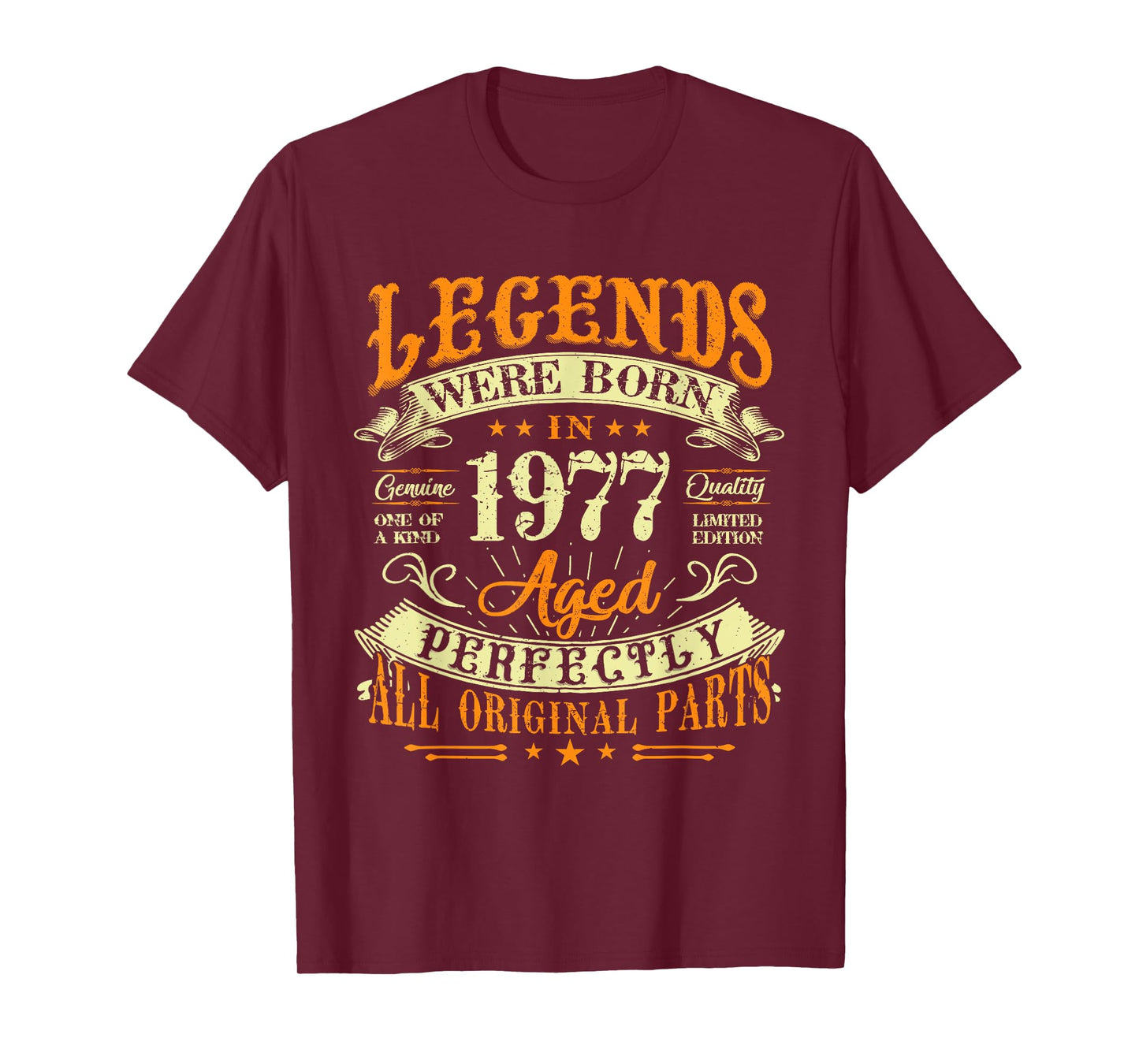 48th Birthday Vintage Legends Born In 1977 48 Years Old T-Shirt