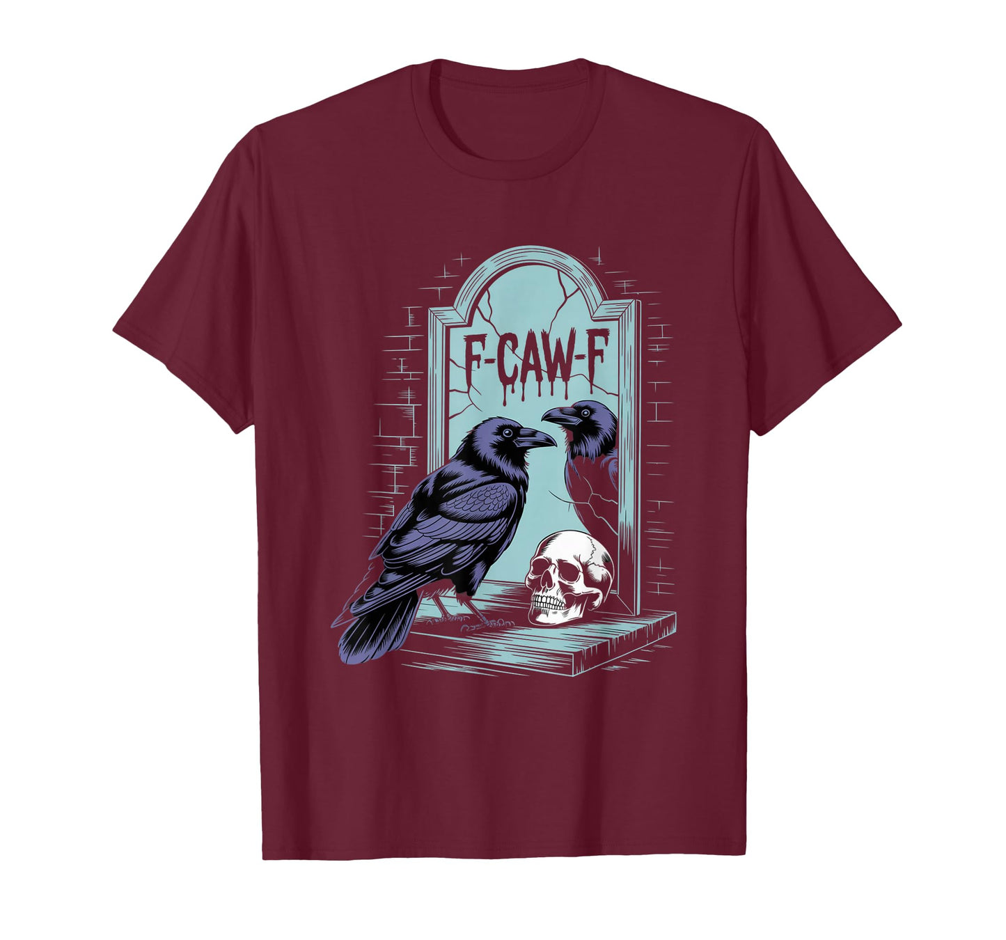 F-Caw-F Crow Funny Gothic Moon Black Bird Halloween T-Shirt