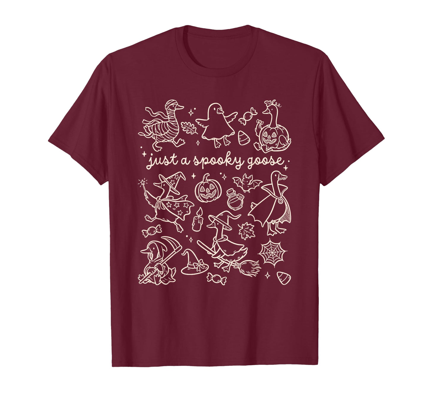 Just A Spooky Goose Halloween Silly Goose Funny Halloween T-Shirt