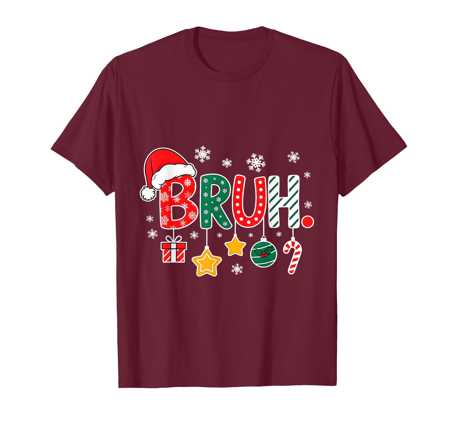 Bruh Funny Christmas Bruh Teens Boys Kids Xmas Pajamas T-Shirt