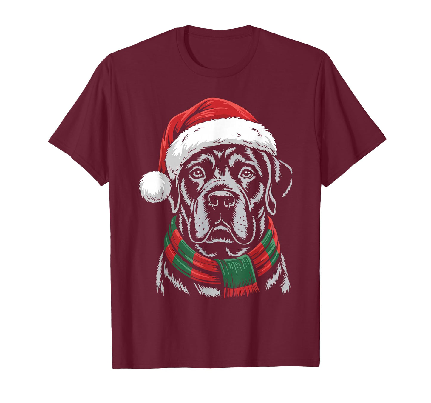 Cane Corso Dog Xmas Santa Hat Scarf Christmas Costume T-Shirt