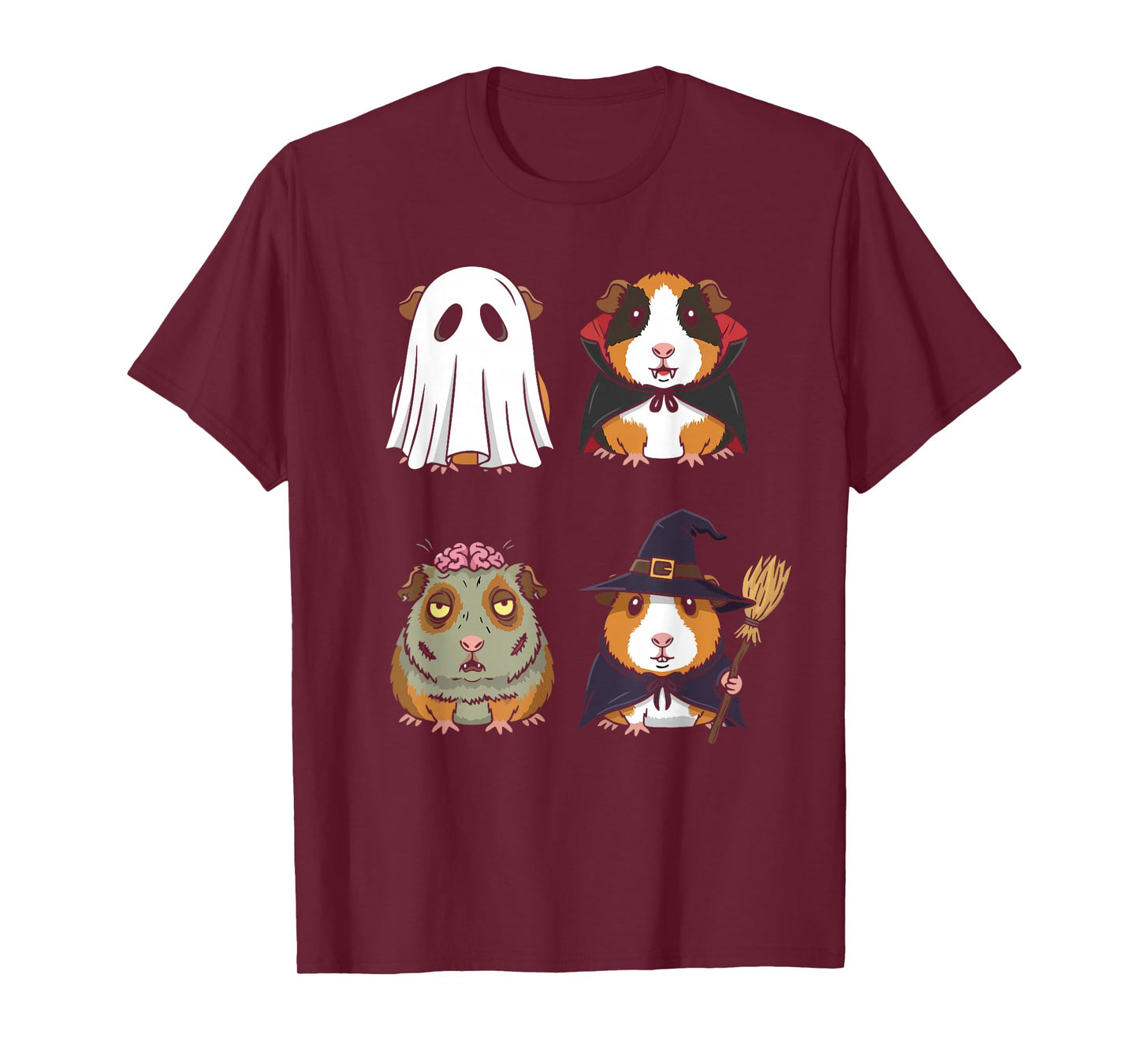 Halloween Guinea Pigs Funny Ghost Witch Vampire Zombie T-Shirt