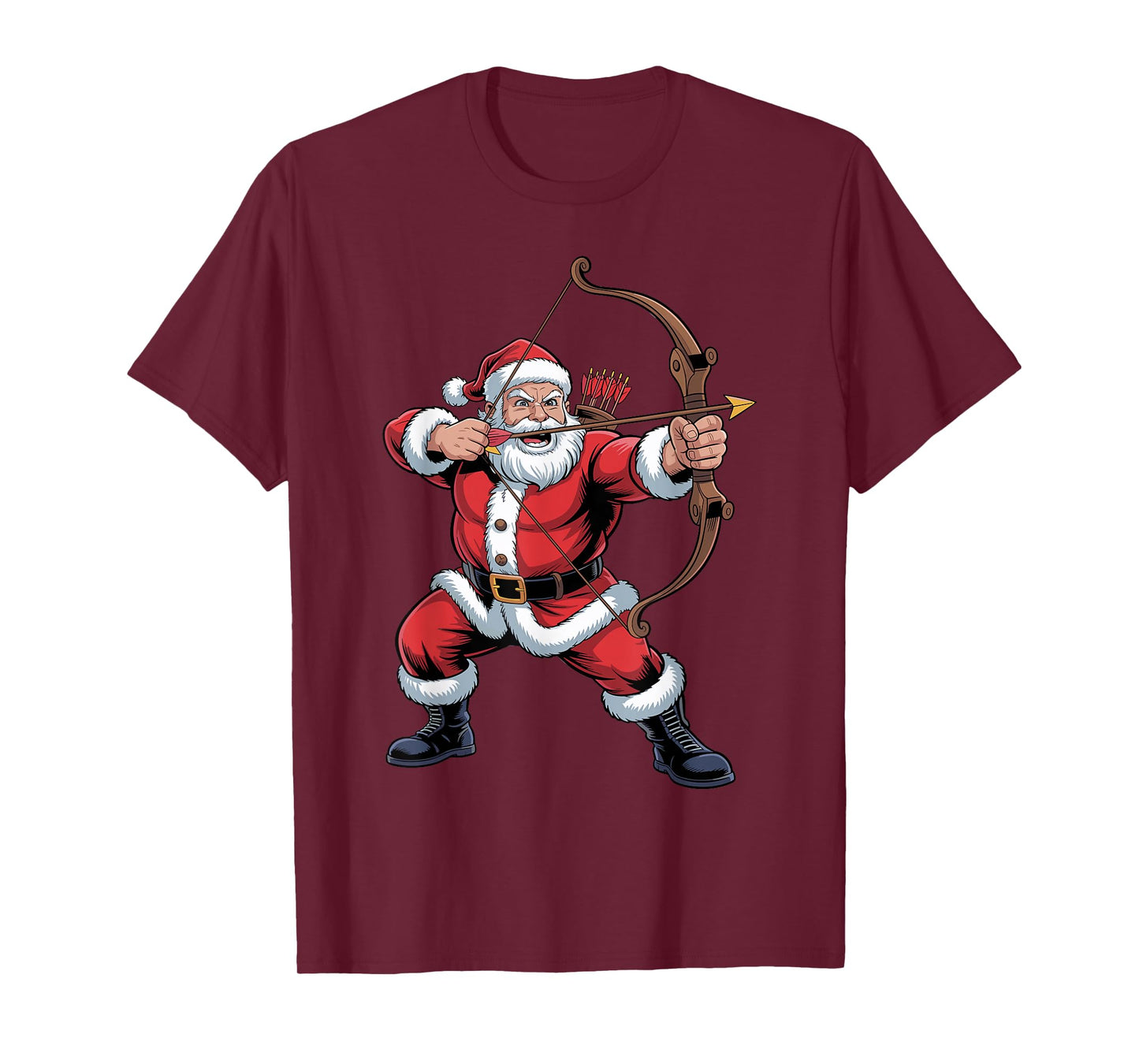 Santa Archery Lover Funny Holiday Christmas Xmas Pajama T-Shirt