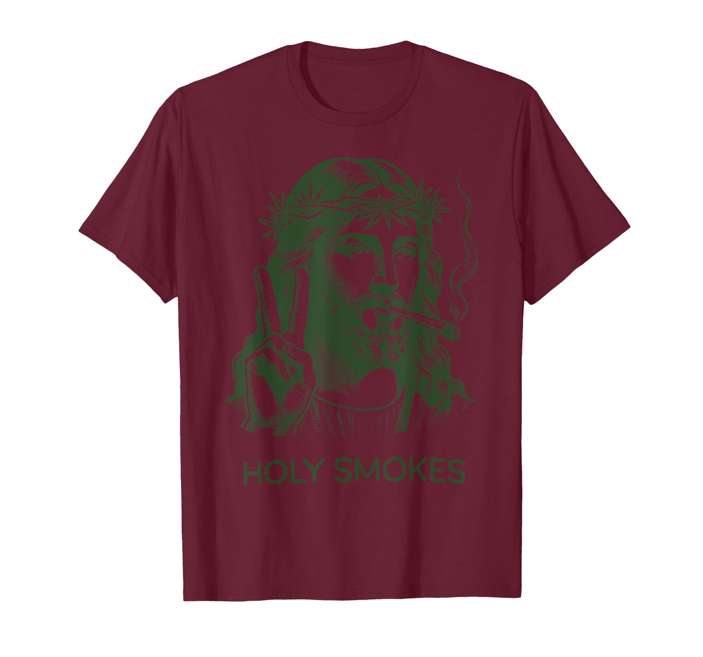 Retro Holy Smokes Jesus Marijuana Weed Cannabis Stoner 420 T-Shirt