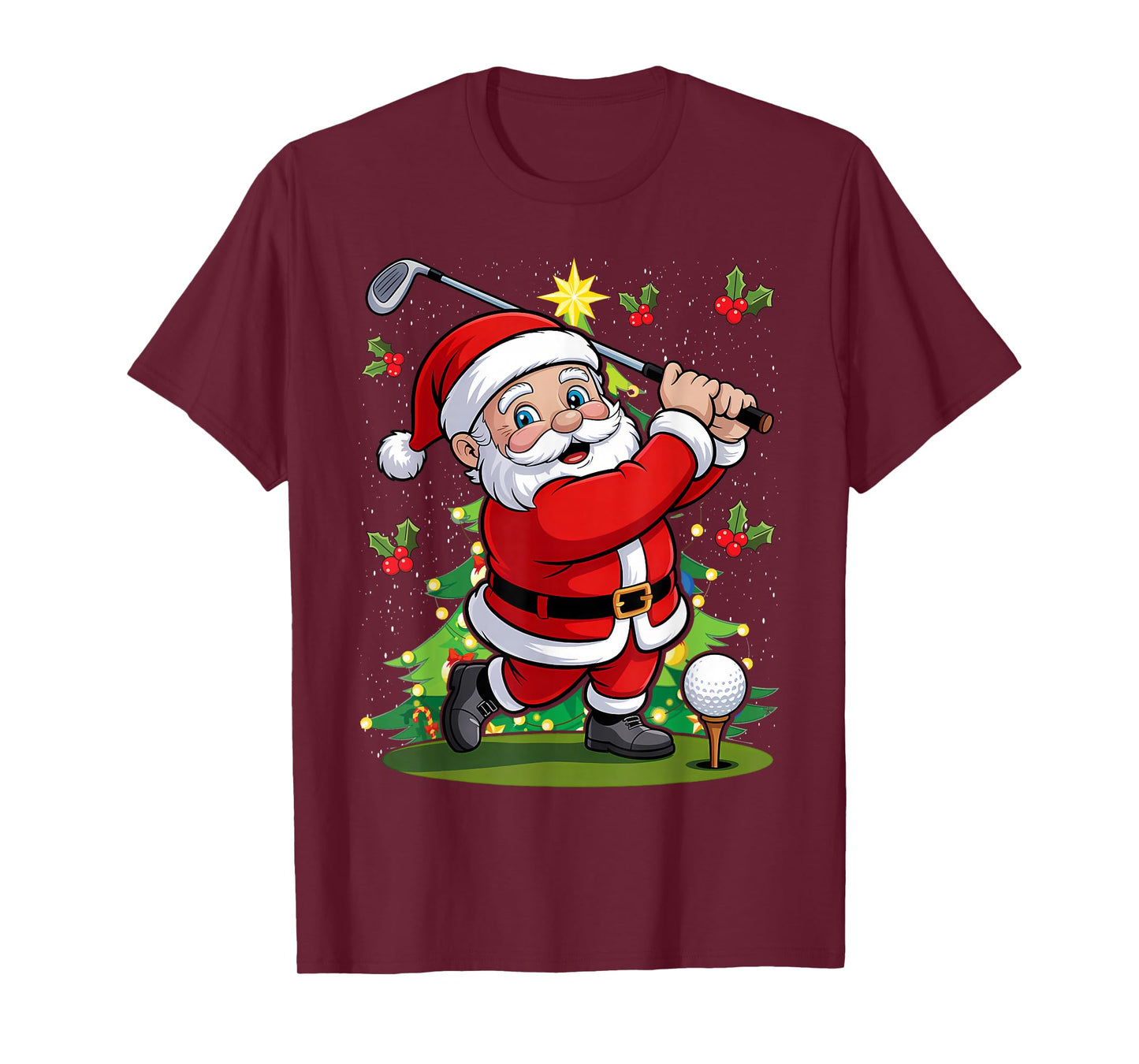 Santa Claus Golf Christmas Golfer Golfing T-Shirt