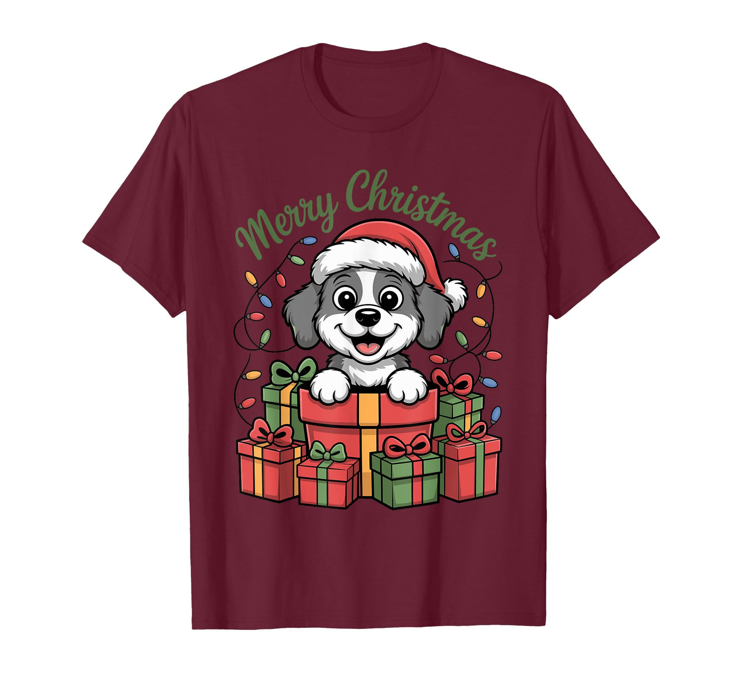 Cute Doodle Christmas Design Funny Xmas Dog Lover Holiday T-Shirt