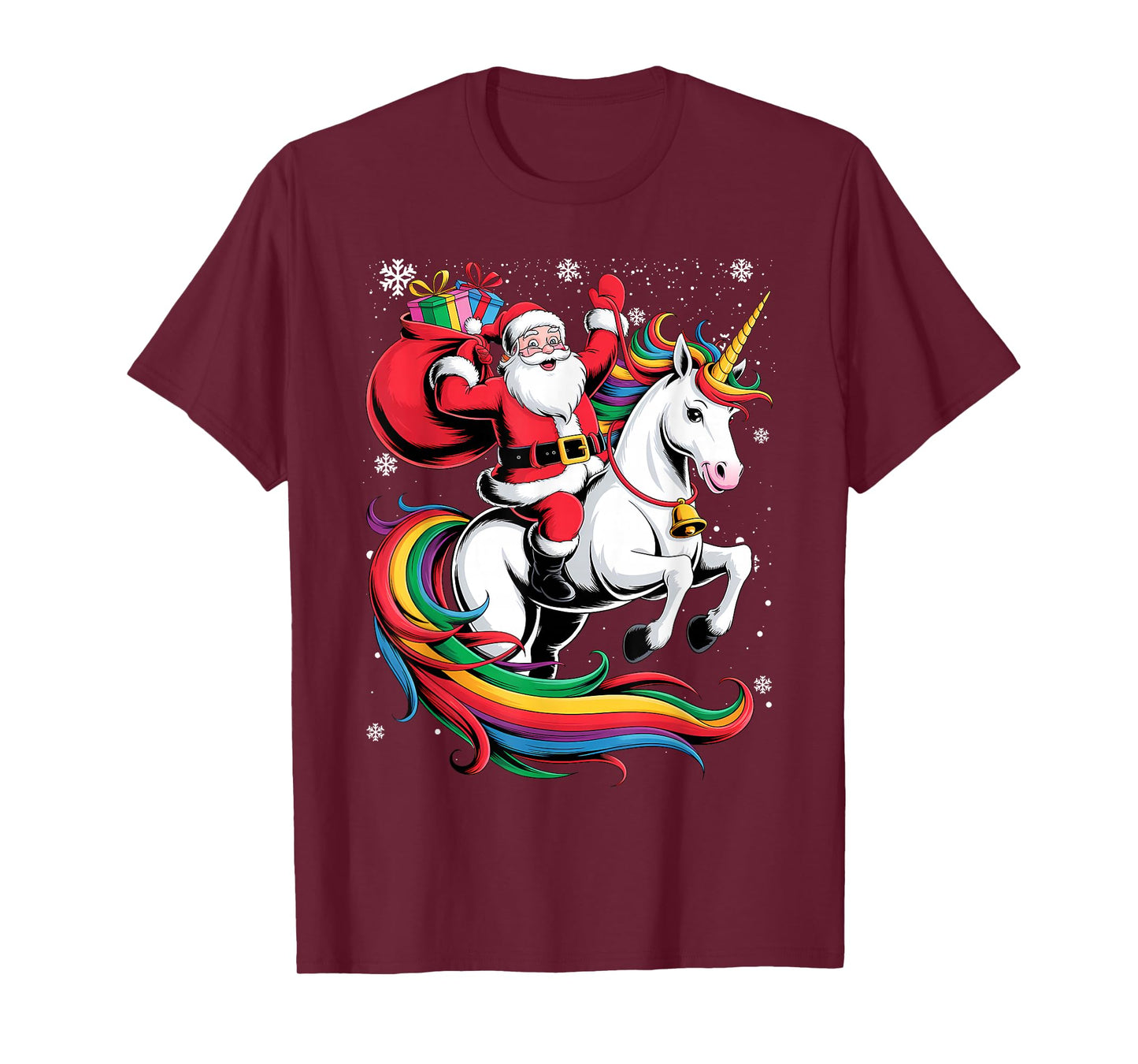 Christmas Santa Riding Unicorn Xmas T-Shirt