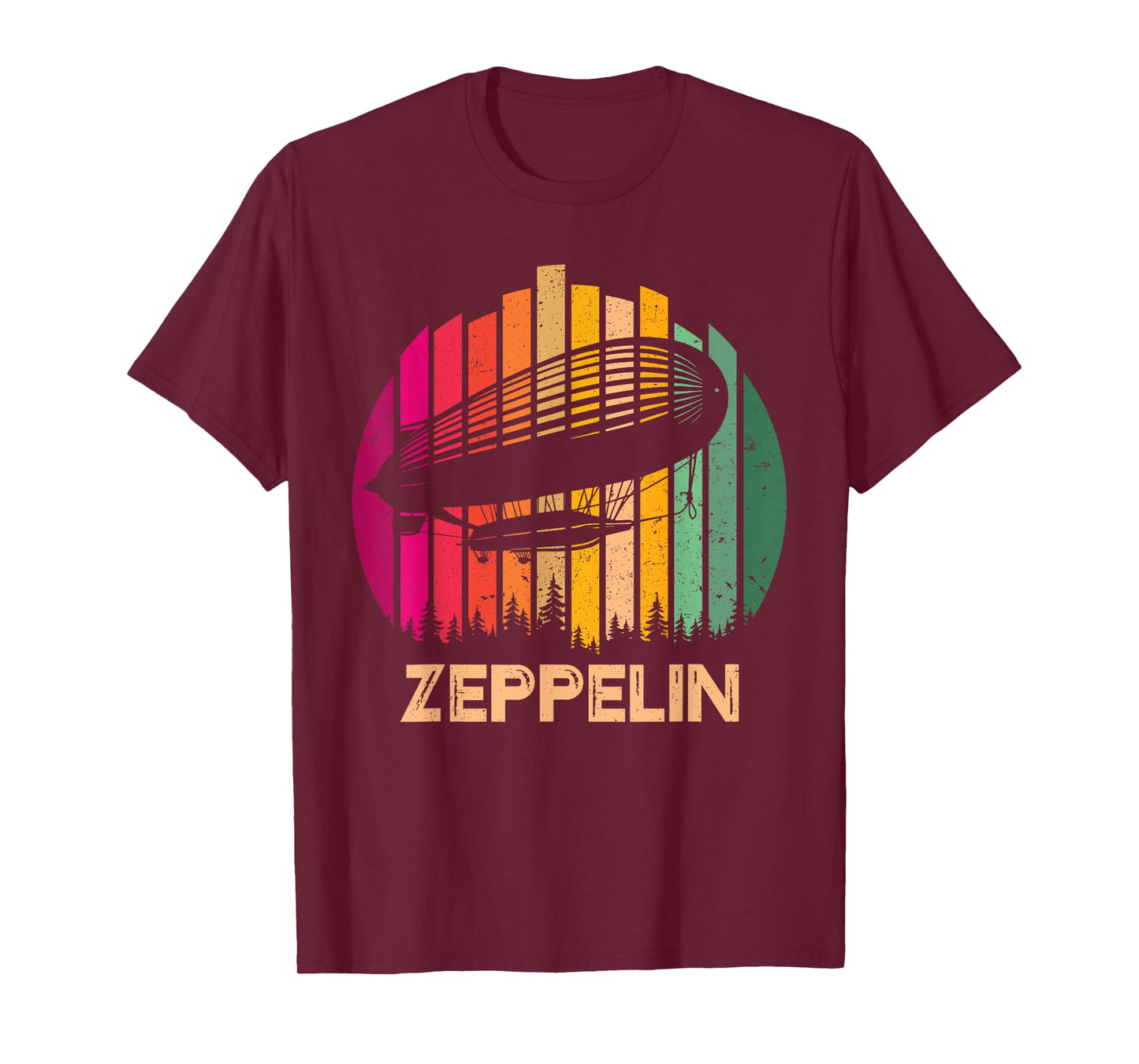 Retro Vintage Sunset Zeppelin 70s 80s Dirigible Airship T-Shirt