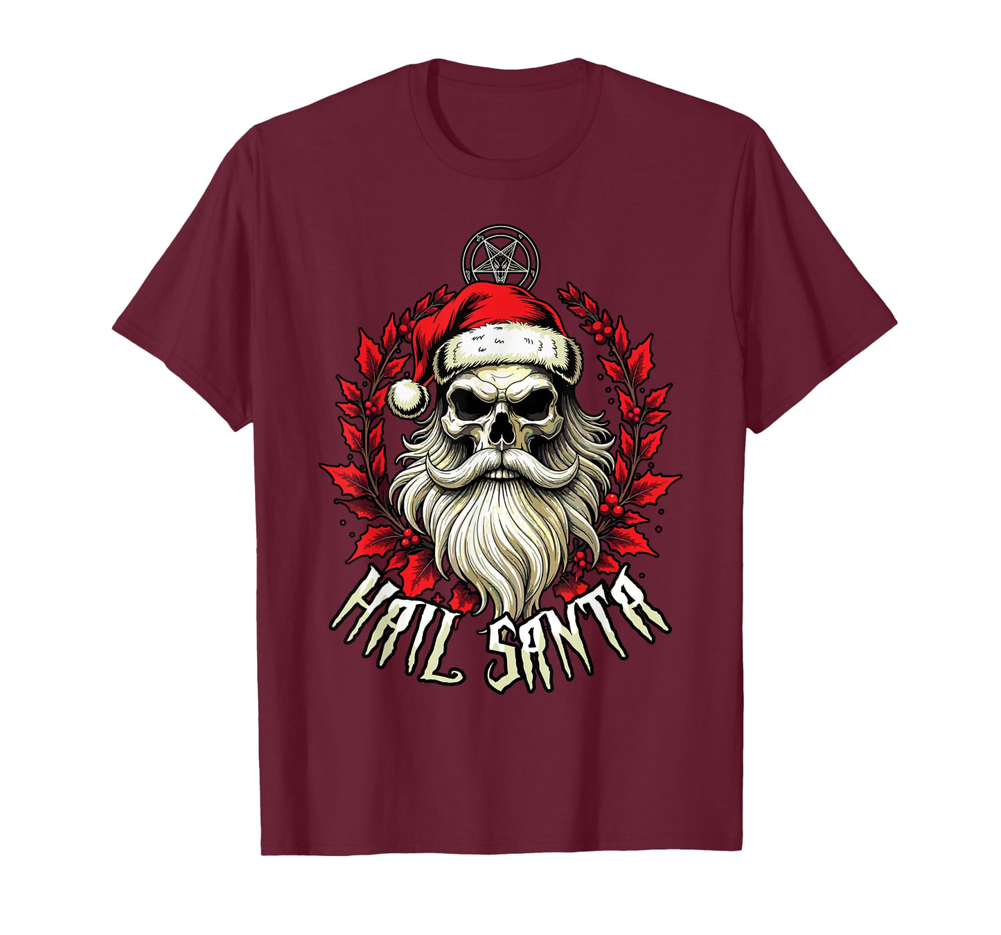 Hail Santa Pagan Happy Solstice Gothic Christmas Demonic T-Shirt