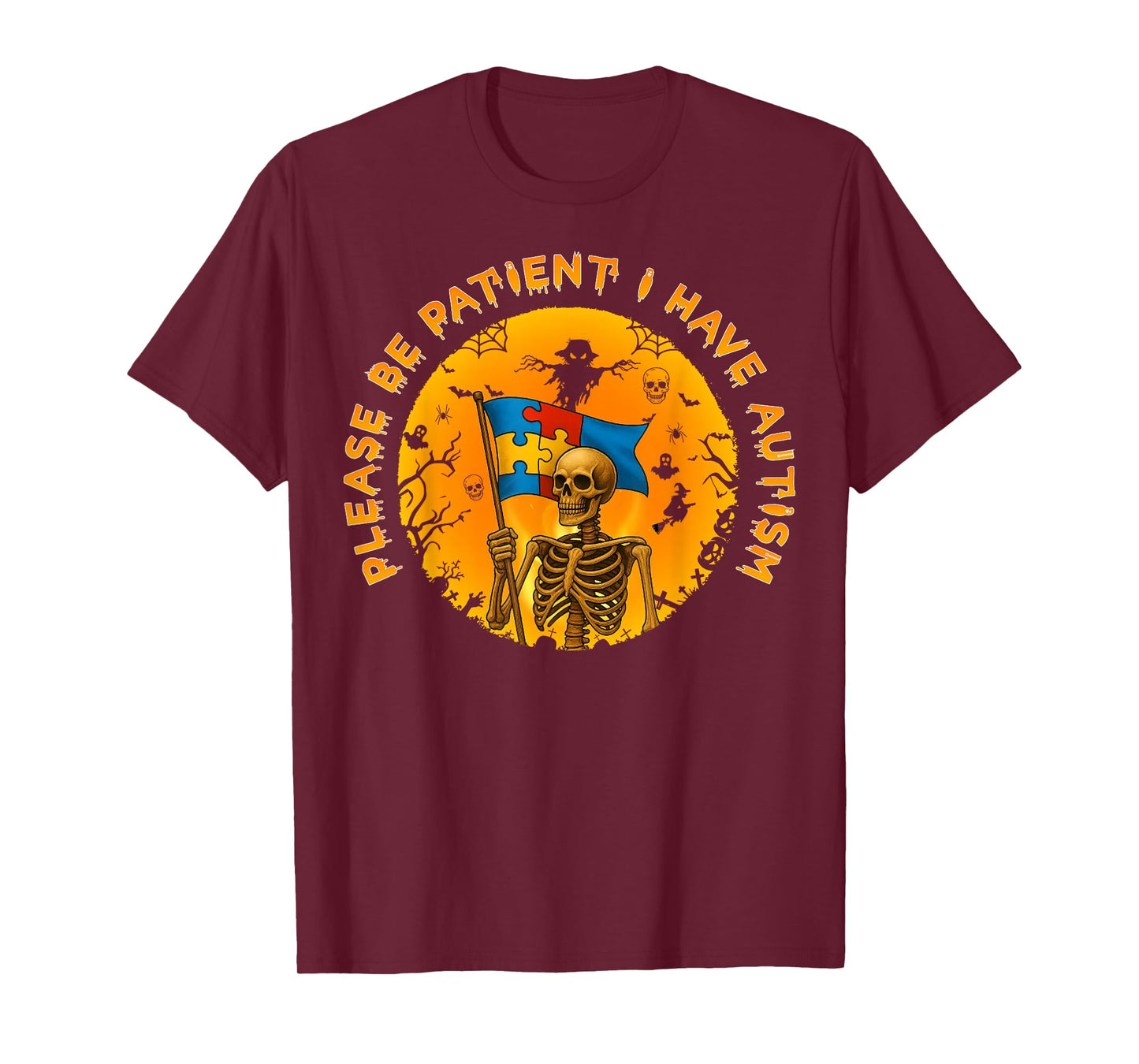 Please Be Patient I Have Autism Halloween Costumes Kids T-Shirt