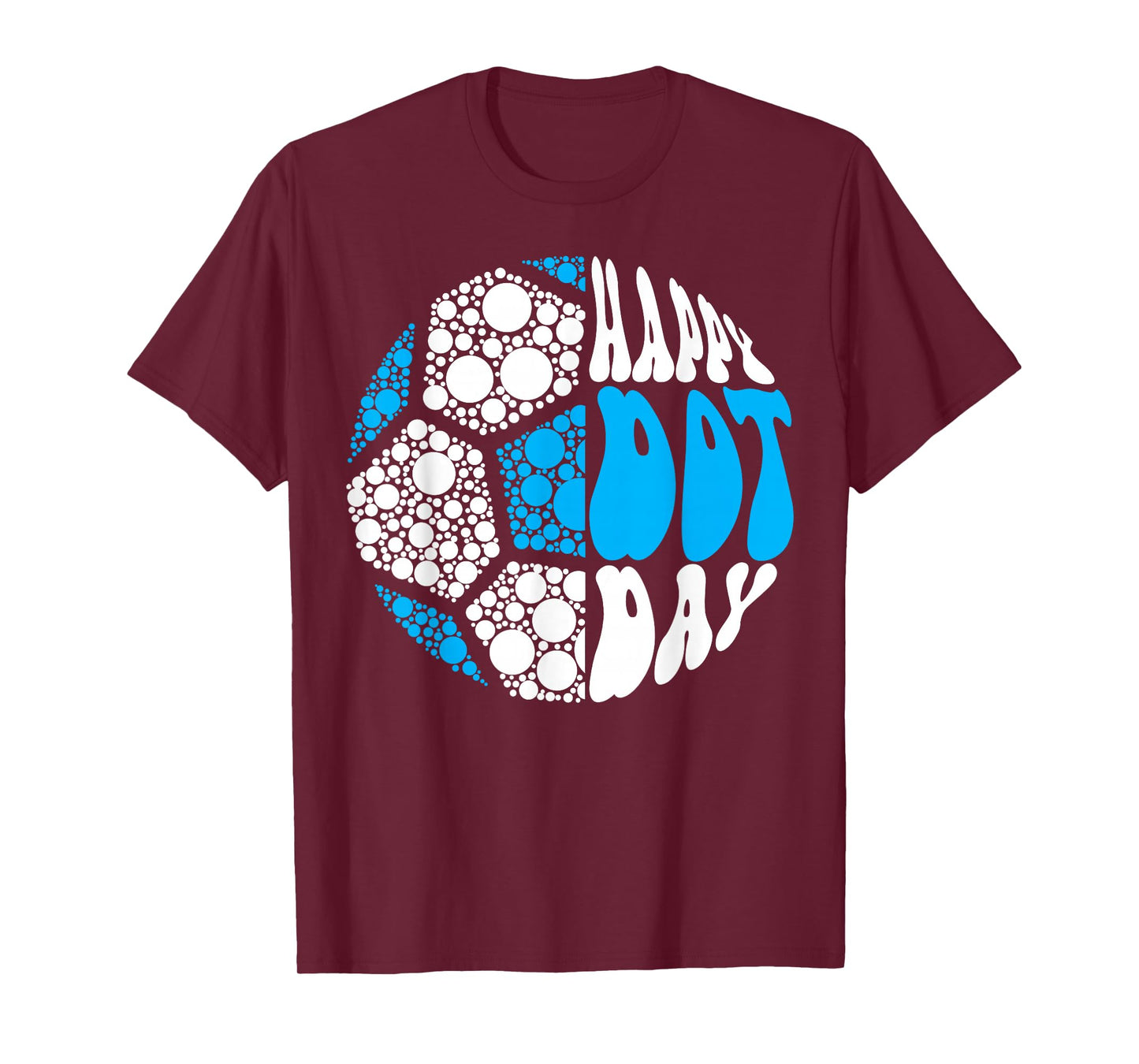 Retro Groovy Soccer Ball With Polka Dots Happy Dot Day Boy T-Shirt
