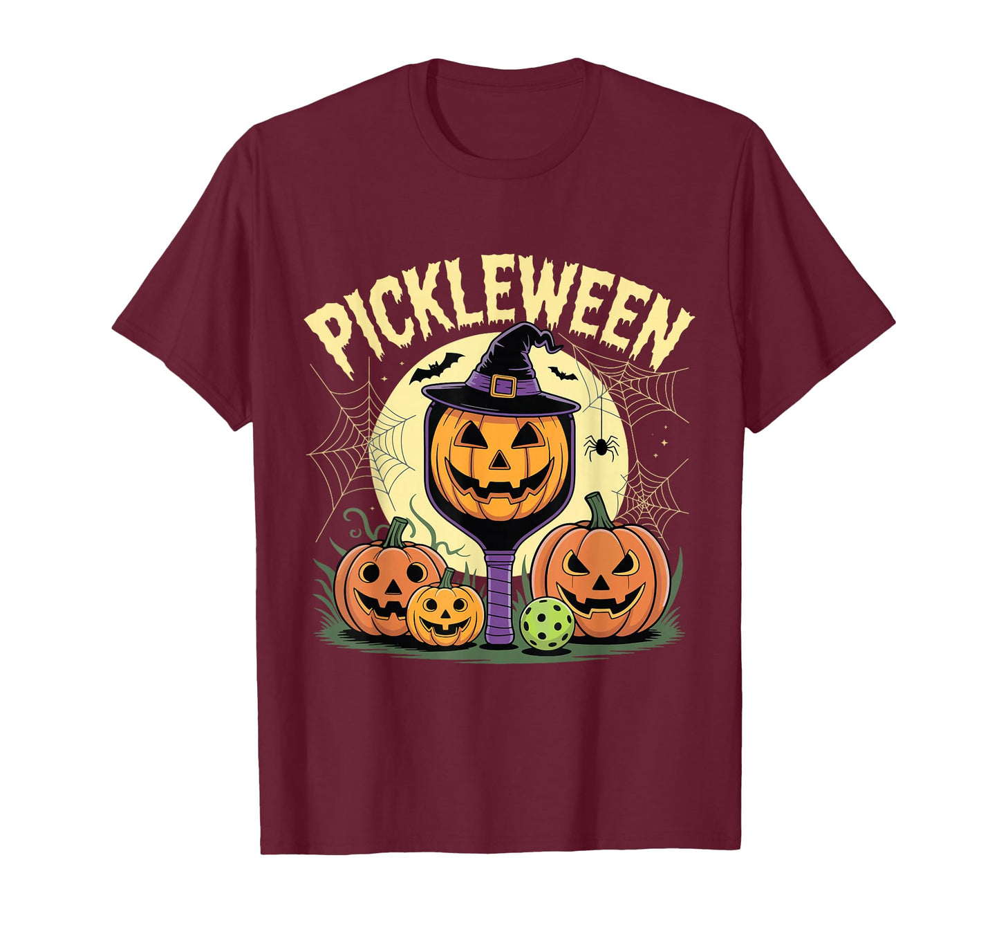 Pickleween Pickleball Player Creepy Halloween Pickleball T-Shirt