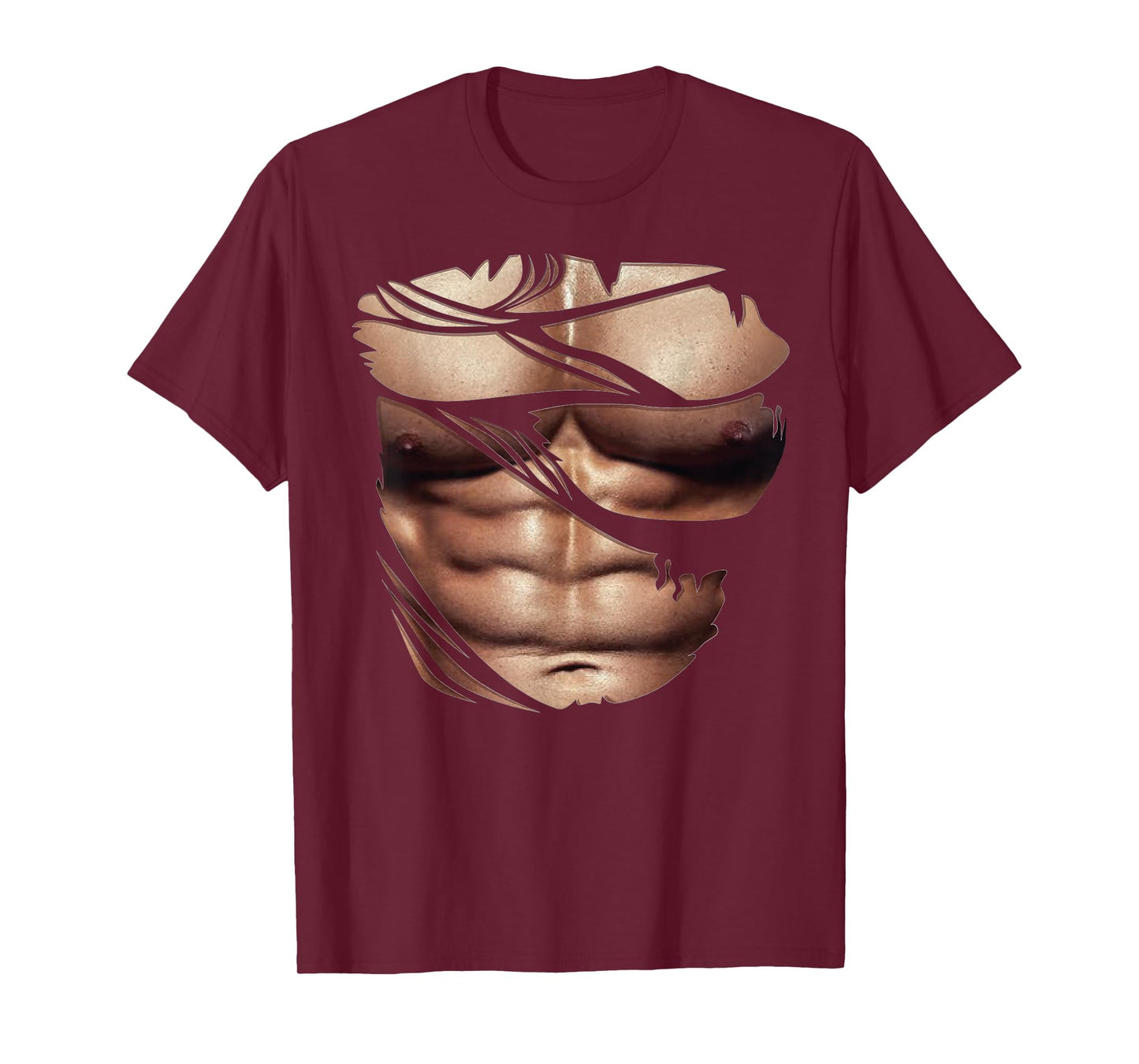Fake Muscles Ripped Torn Chest Six Pack Abs Fitness Model T-Shirt
