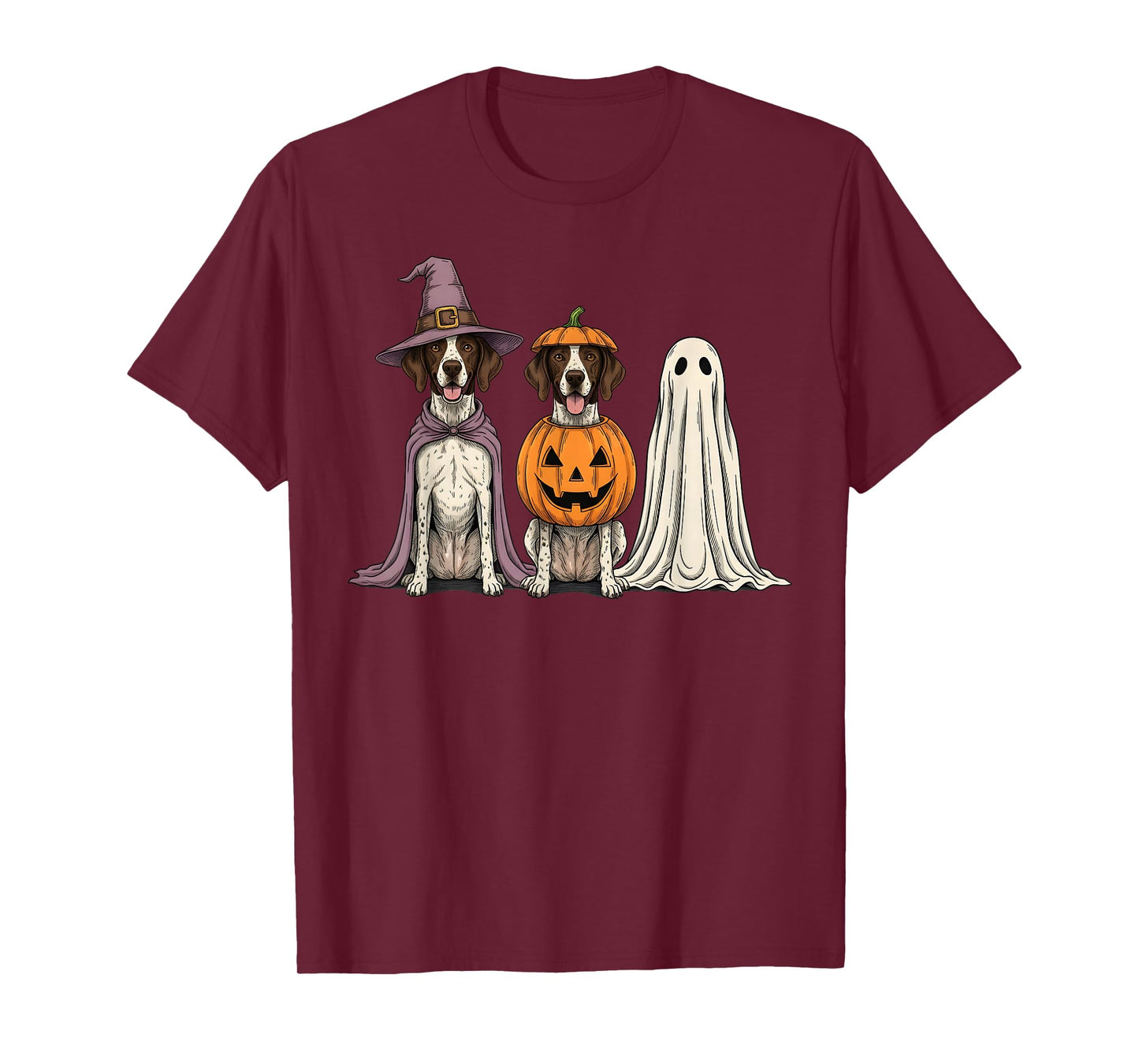 Spooky Ghost English Pointer Pumpkin Halloween Dog Lover T-Shirt