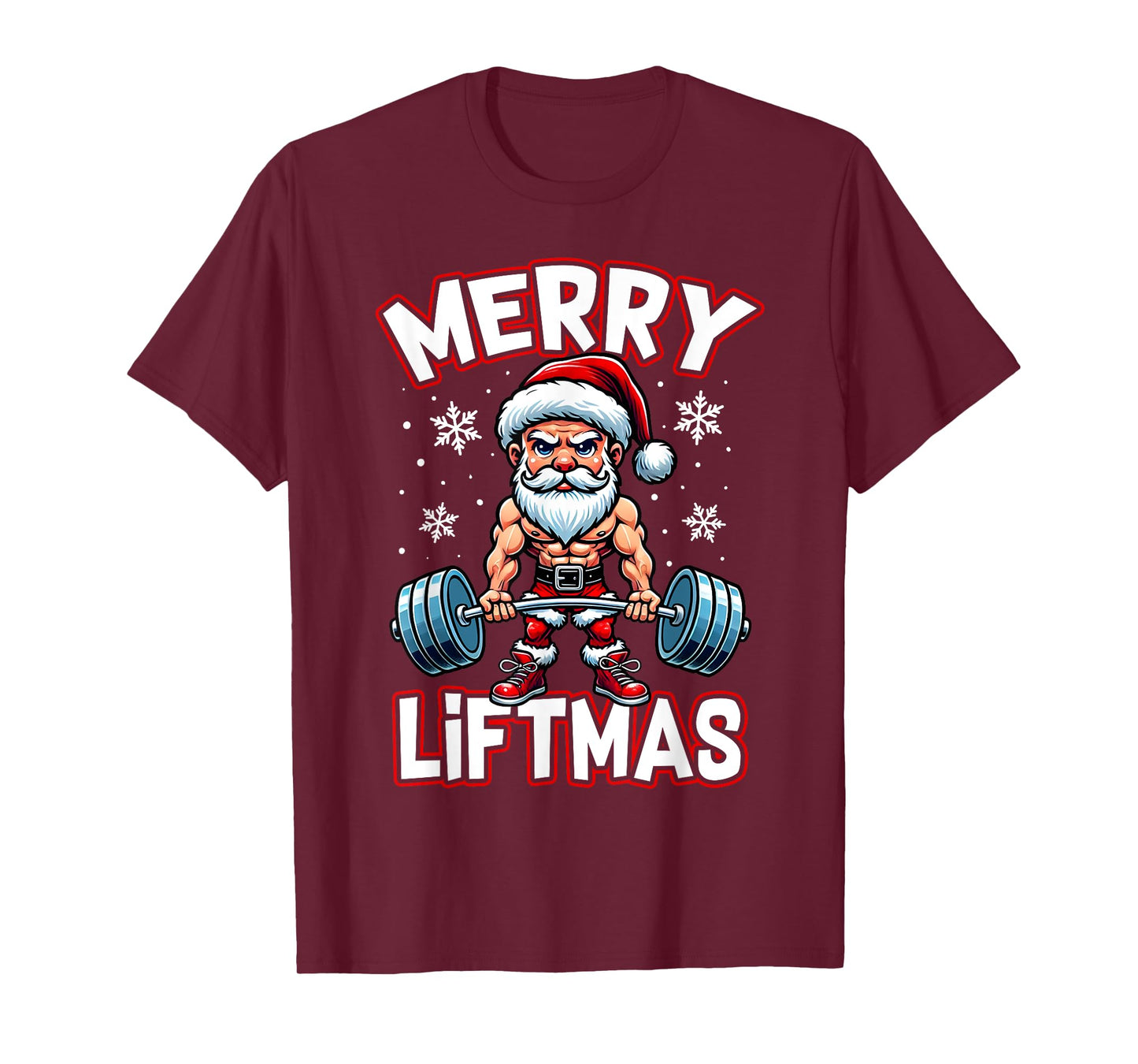 Merry Liftmas Funny Santa Claus Workout Gym Fitness Gift T-Shirt