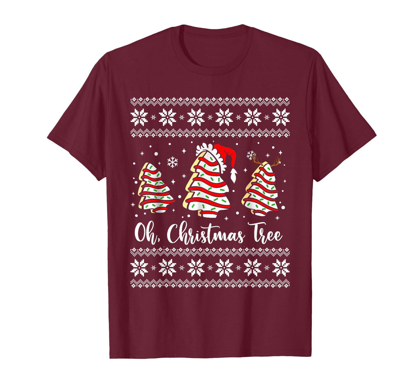 Oh Christmas Tree Cakes Debbie Becky Jen Snack Cake Lovers T-Shirt