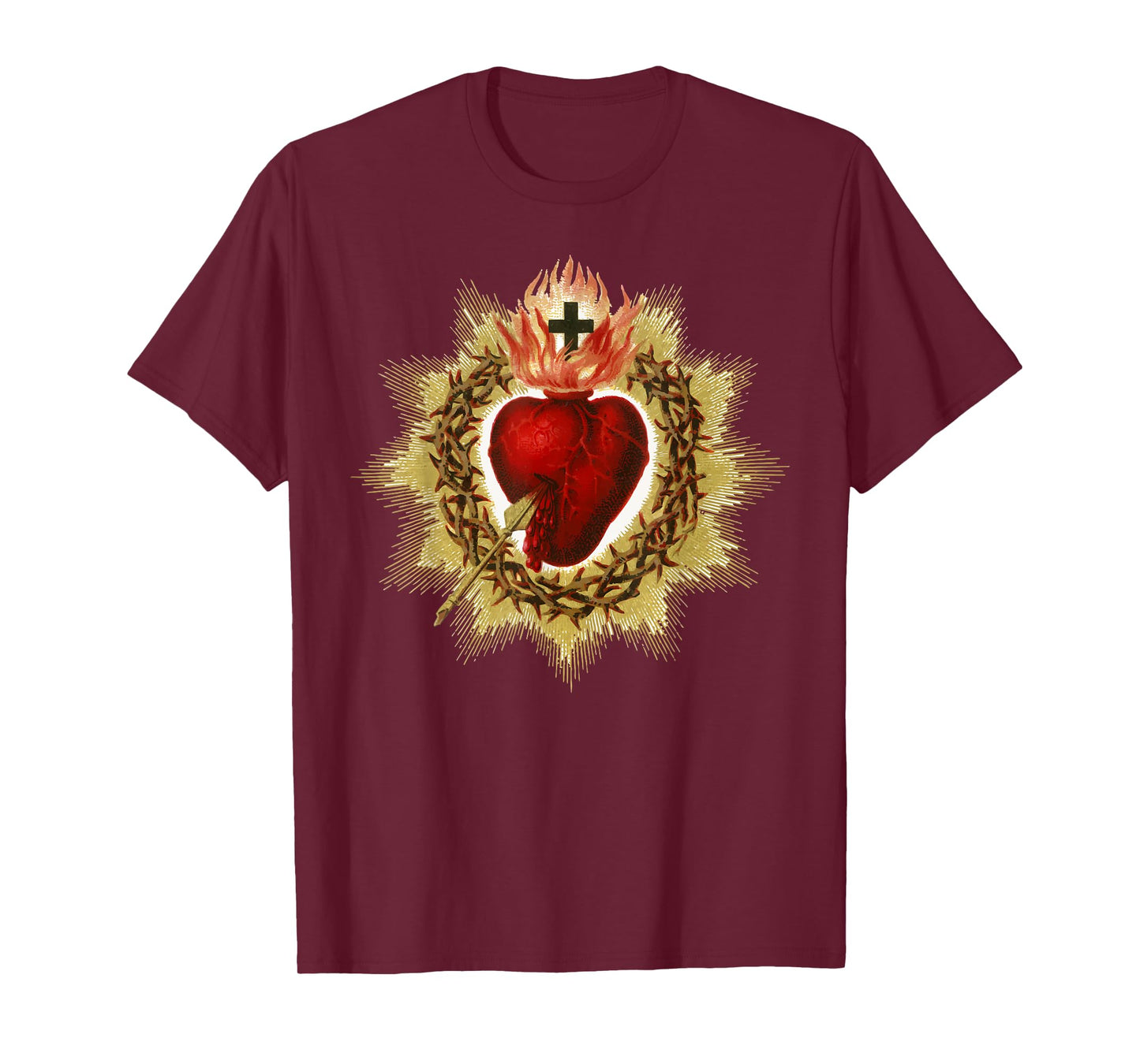 Sacred Heart of Jesus Art Christ Vintage Catholic Blessing T-Shirt