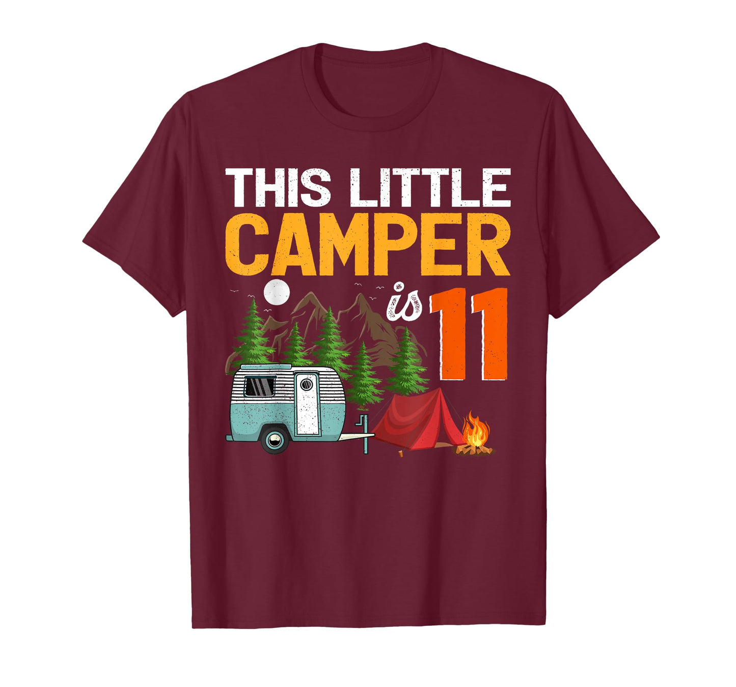 This Little Camper Is 11 Year Old Camping 11th Birthday T-Shirt