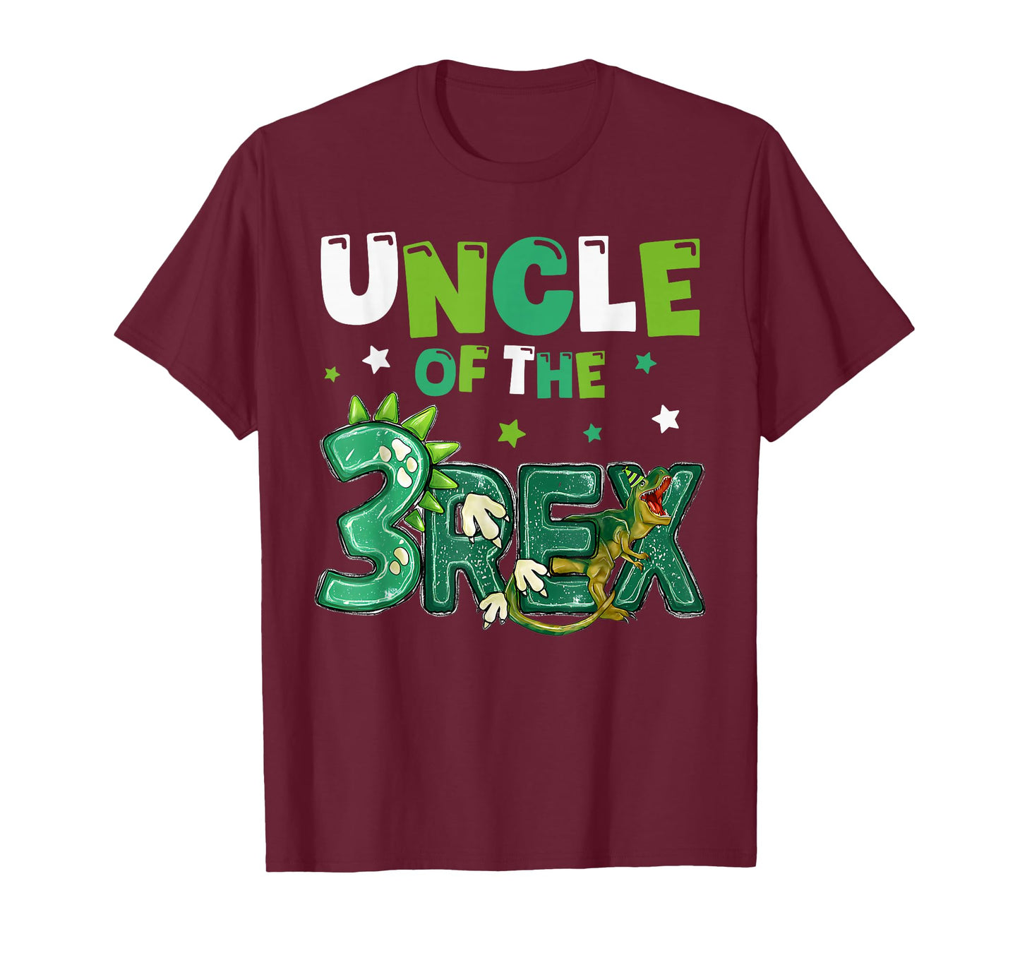 Uncle of the Three Rex Birthday Dinosaur Family Matching T-Shirt