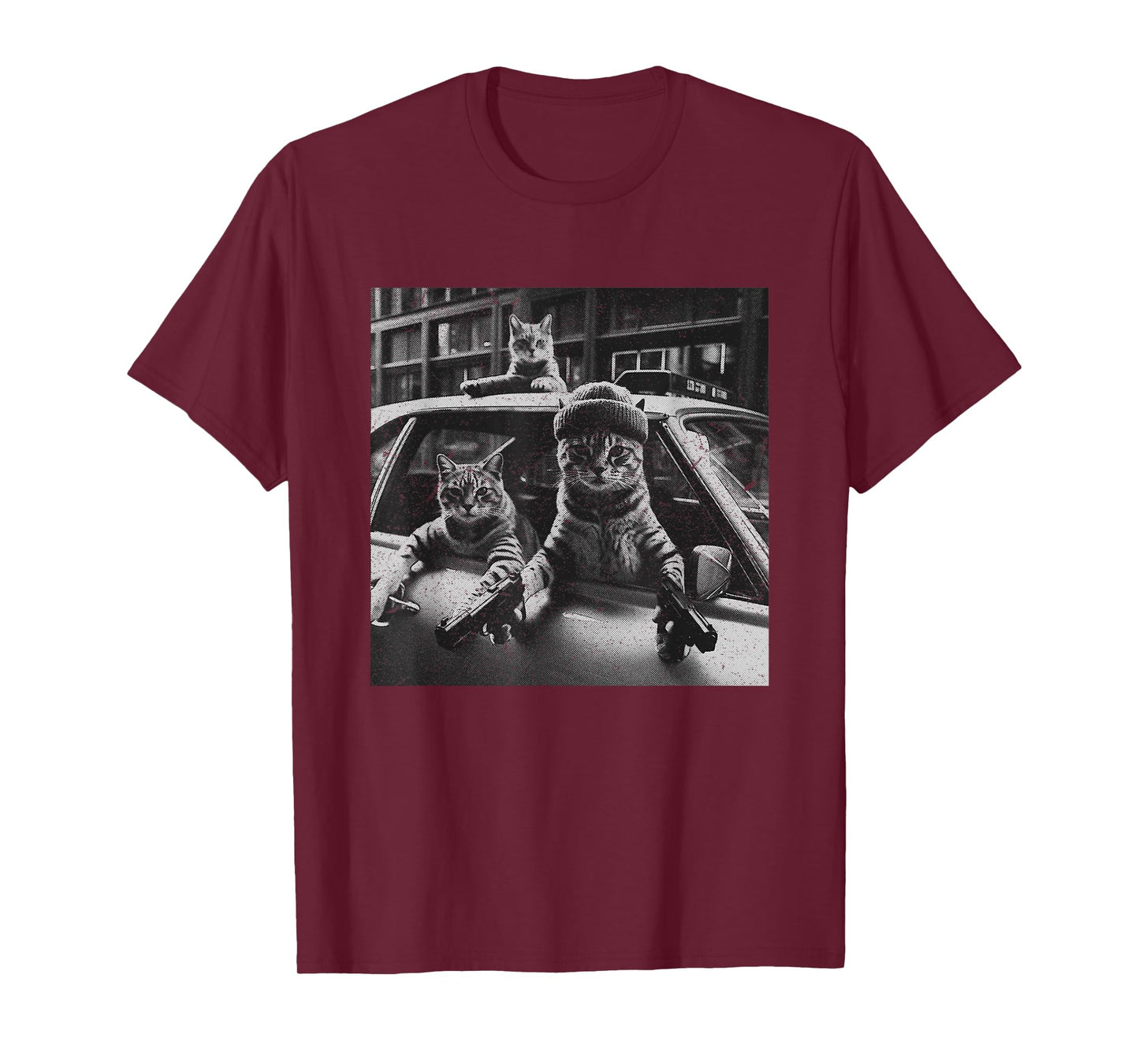 Funny Cat Gang Vintage Cute Kitten Gangster Cat Men Women T-Shirt