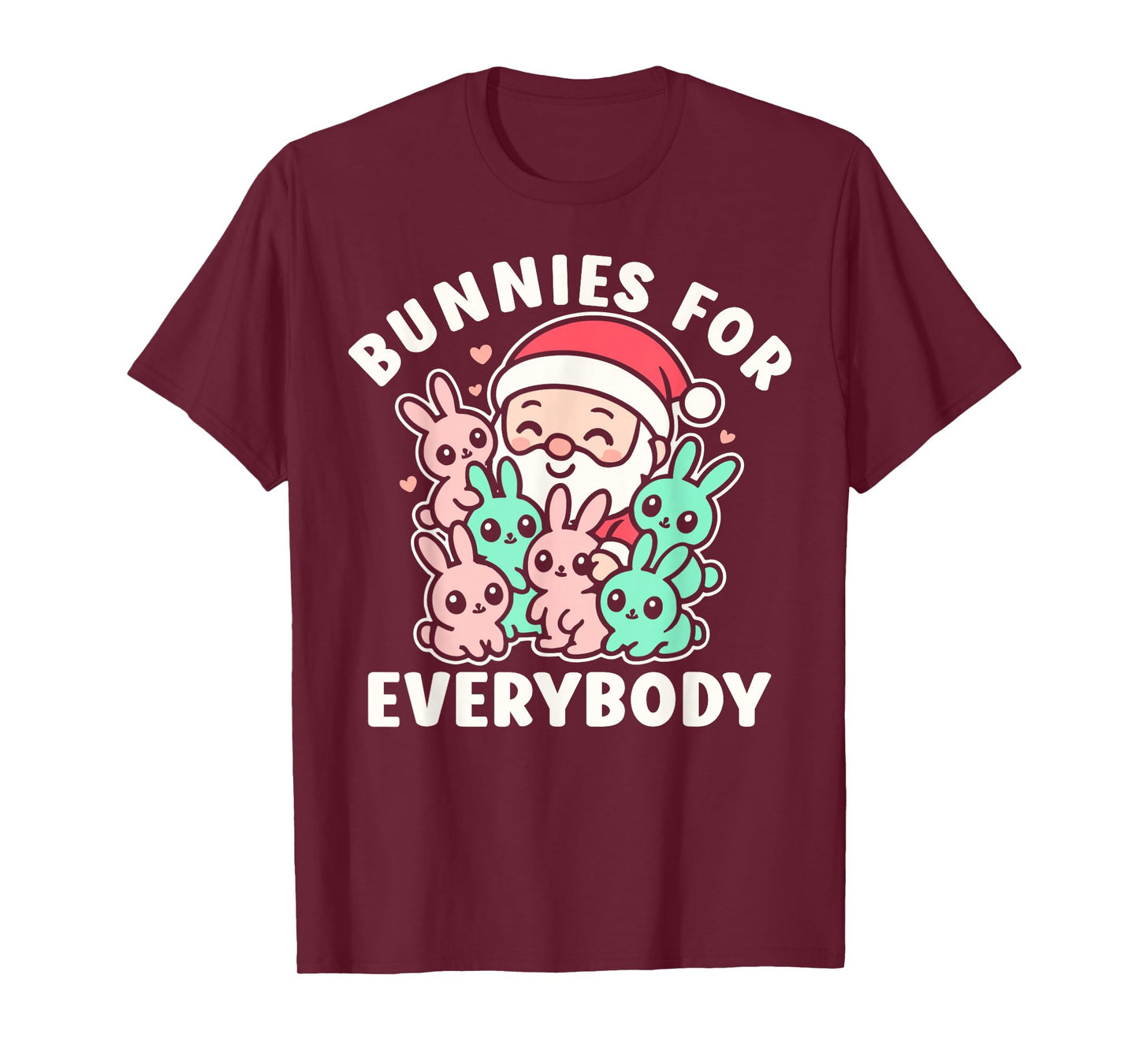 Bunnies for Everybody, Christmas Kawaii Bunny Santa Claus T-Shirt