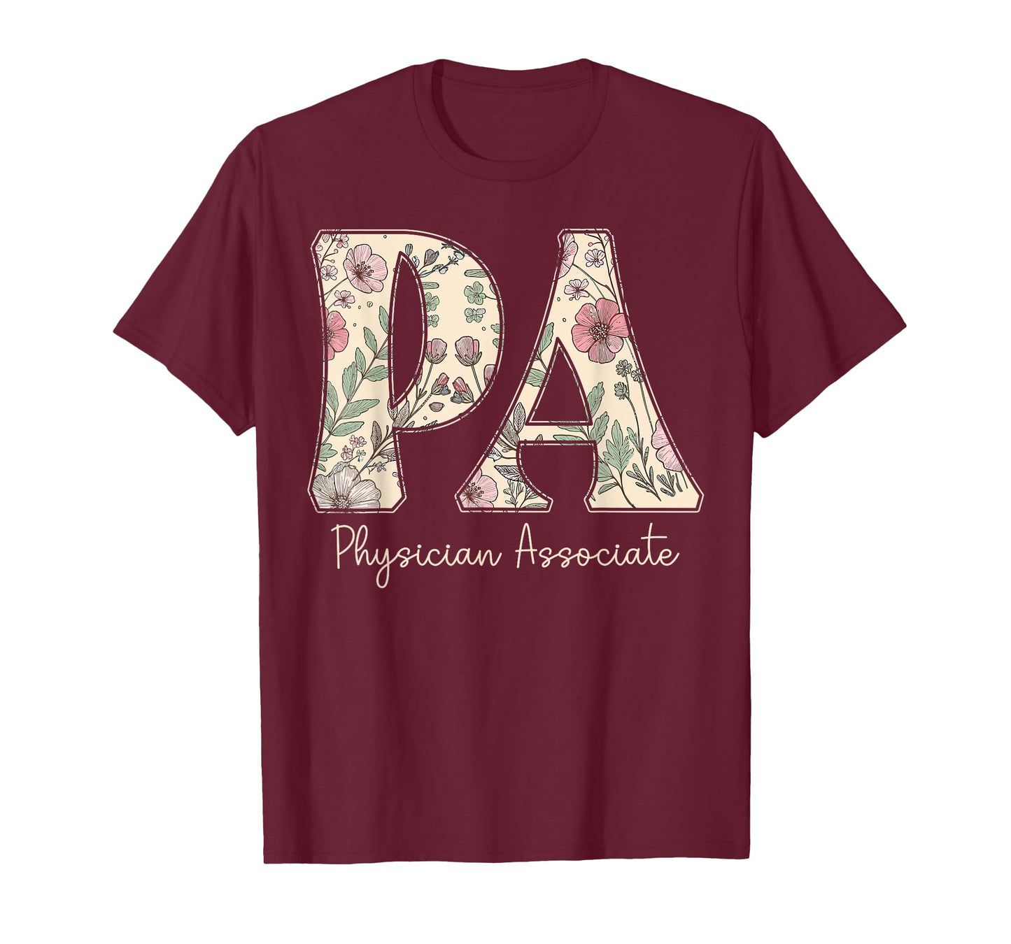 Boho Floral PA Physician Associate Week Gift Vintage Flower T-Shirt