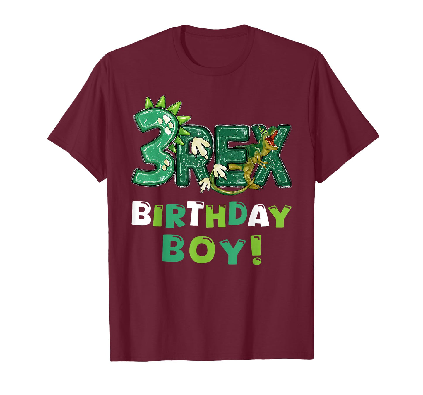 Three Rex 3rd Birthday Third Dinosaur 3 Year Old T-Shirt