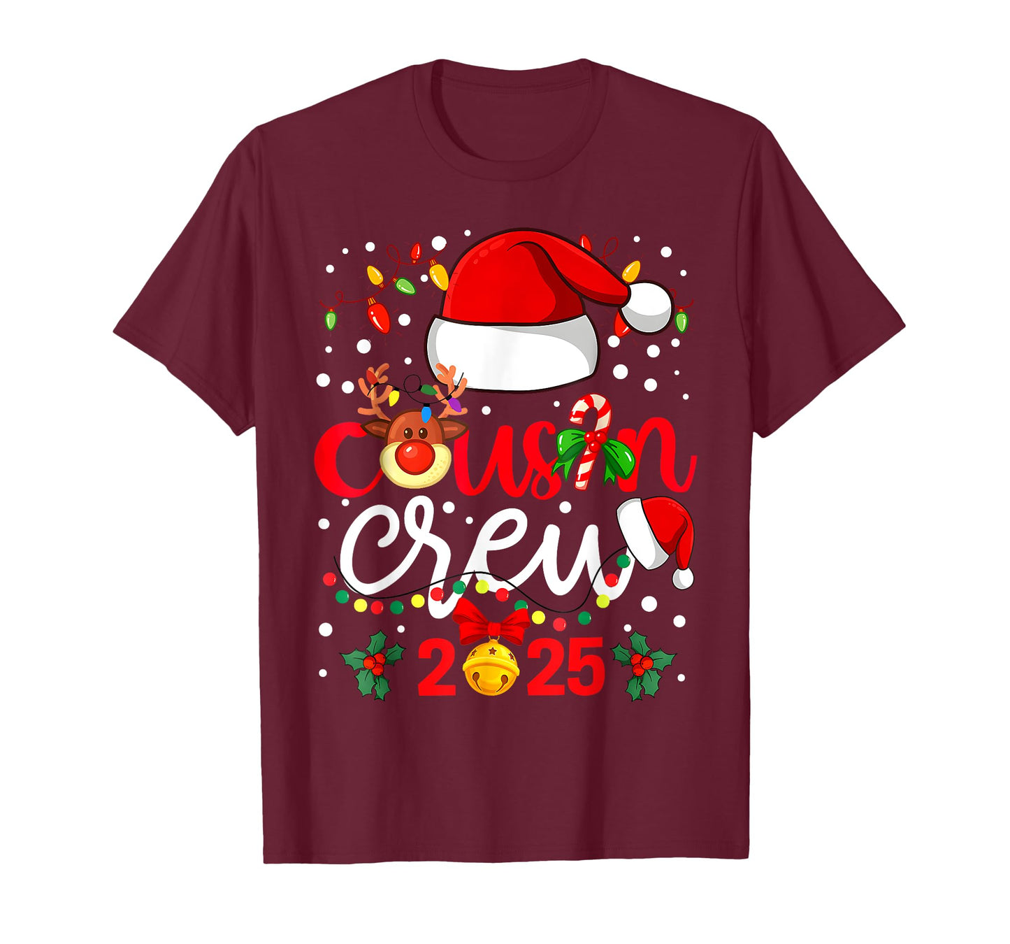 Cousin Crew Christmas 2025 Santa Kids Family Matching Group T-Shirt
