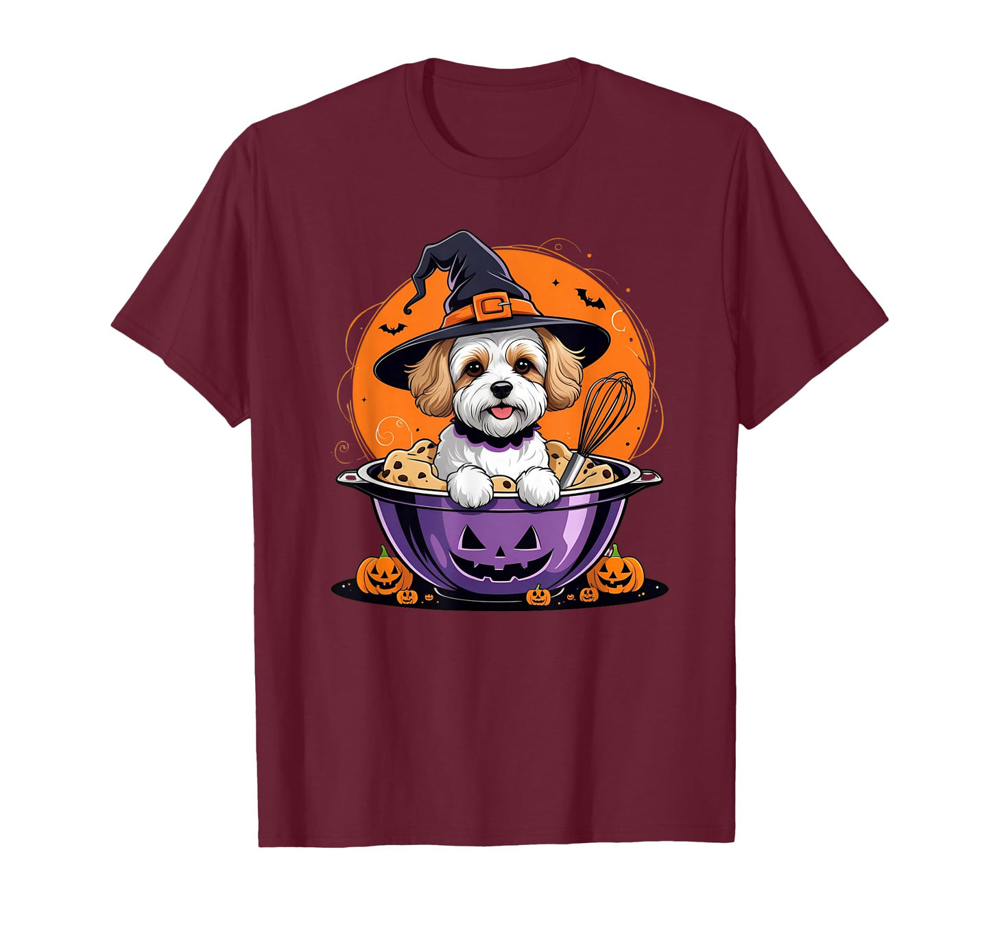 Maltipoo Halloween Baking Witch Dog Baking Cookies T-Shirt